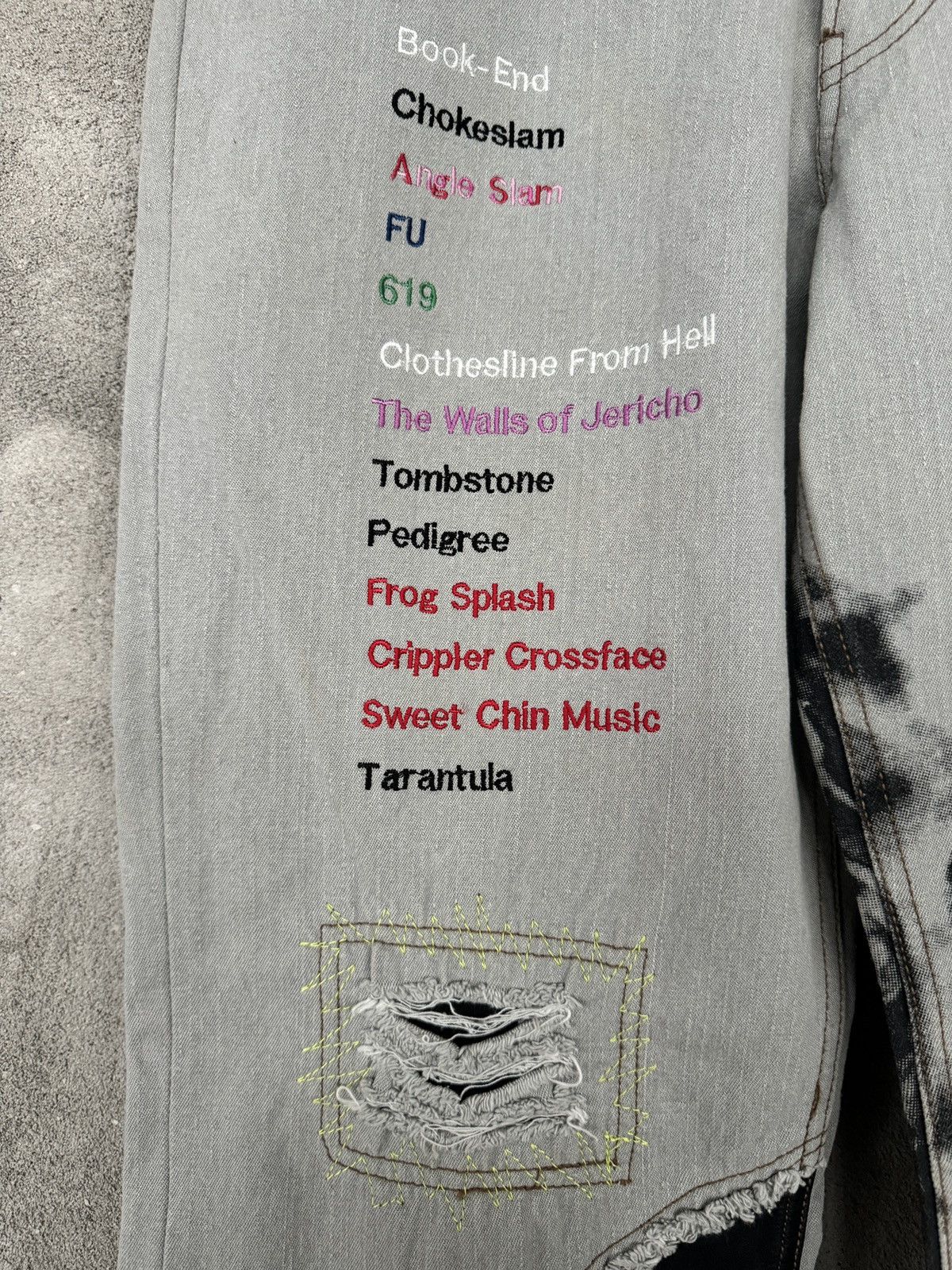 PPFM PPFM WWE 05SS Chinese character“技”Leather Jeans Size US 33 - 4 Thumbnail