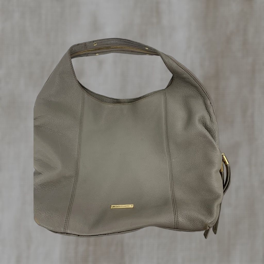 Vince Camuto Vince Camuto Zoe Hobo Ash Gray Leather Tote Zip Satchel/Top Handle Bag, 12x12x5, Zipper, Women, Gray, Zoe, Vince Camuto, Leather Bag, Satchel, Tote Size ONE SIZE - 1 Thumbnail