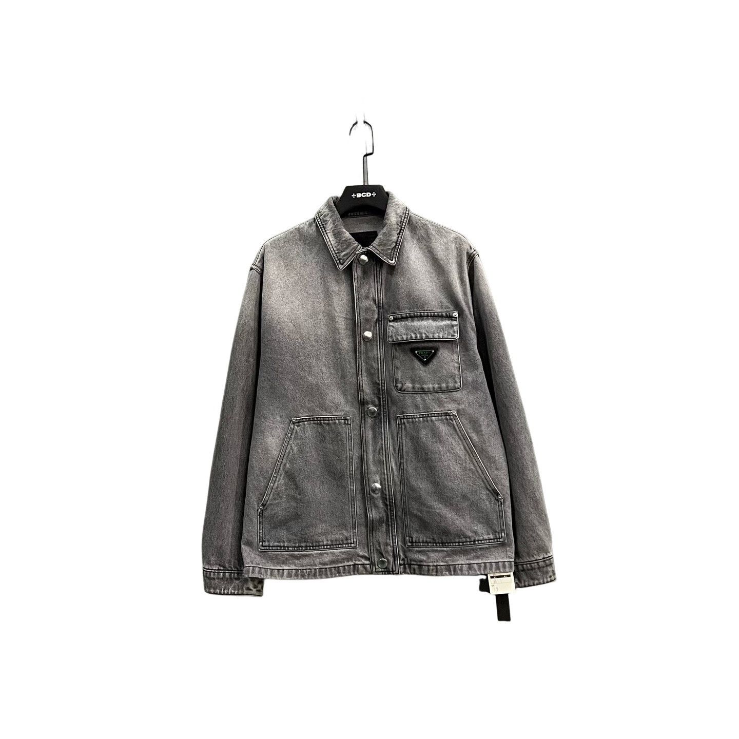 Prada Prada Gray Washed Denim Jacket Size M Size US M / EU 48-50 / 2 - 1 Thumbnail
