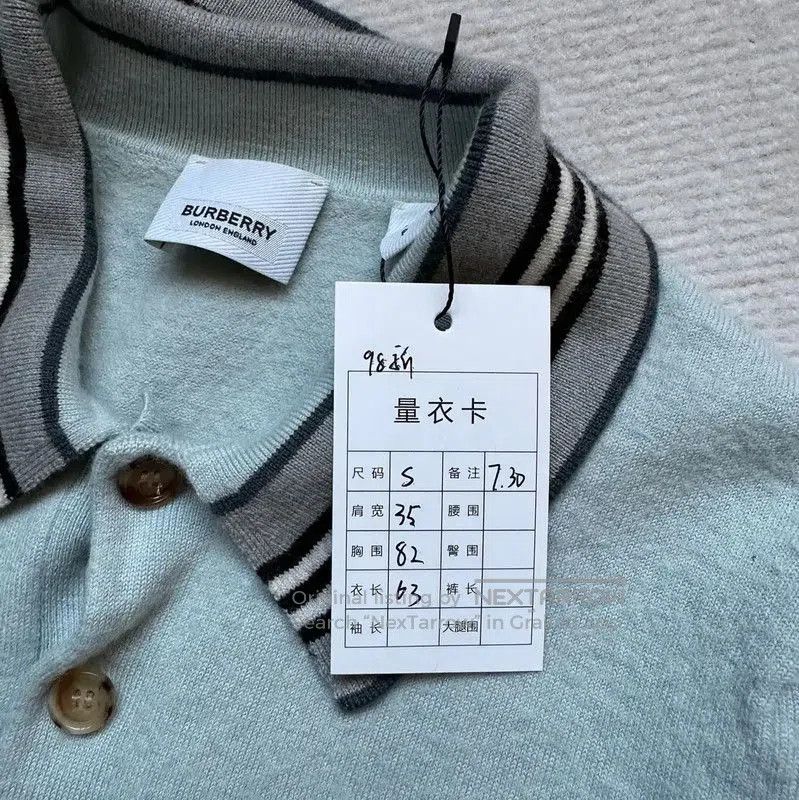 Burberry Burberry Light Blue Wool Embroidered T-Shirt. Size S / US 4 / IT 40 - 7 Thumbnail