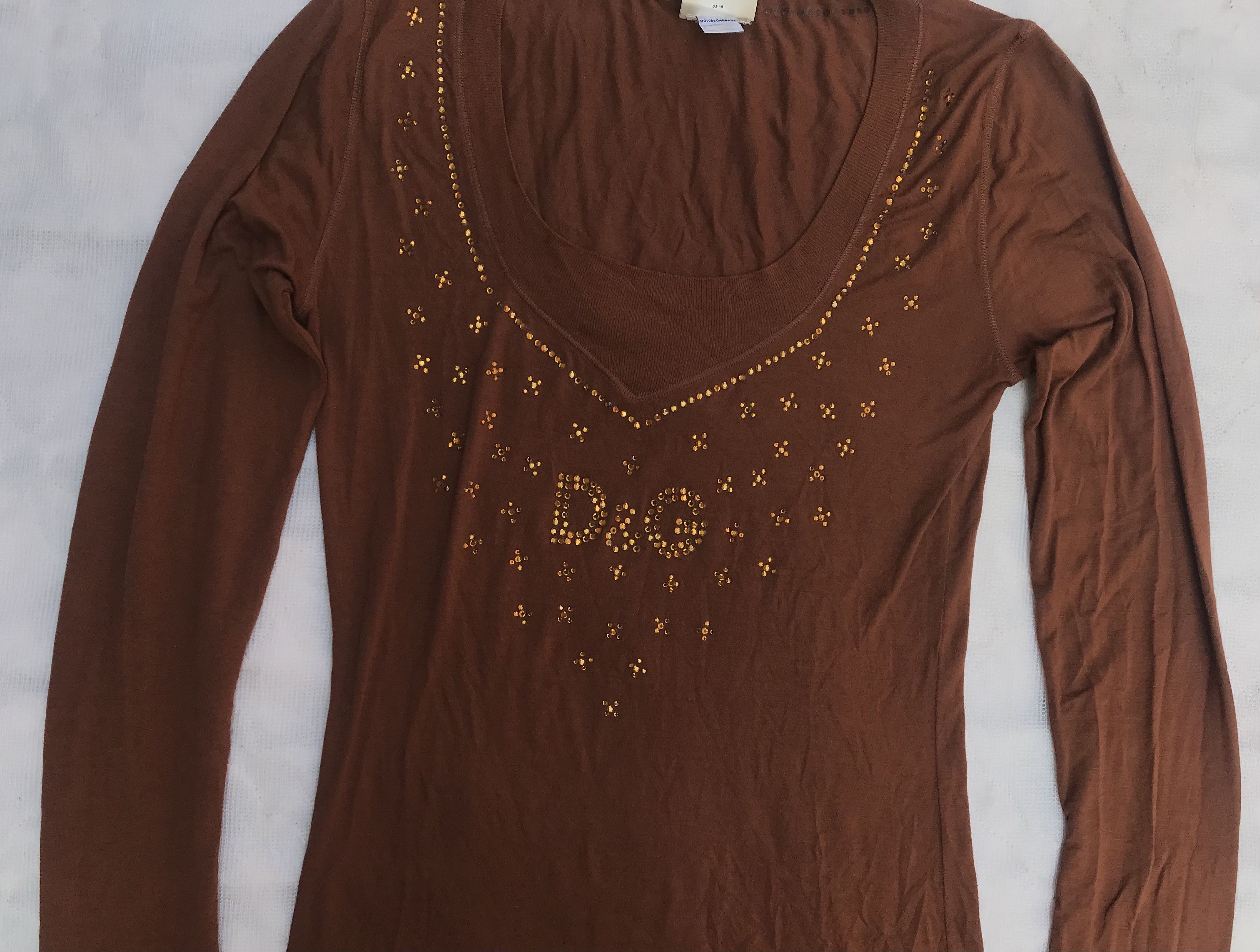 Dolce & Gabbana Dolce & Gabbana D&G Women's Shirt Long Sleeve Rhinestones Size XL / US 12-14 / IT 48-50 - 5 Thumbnail