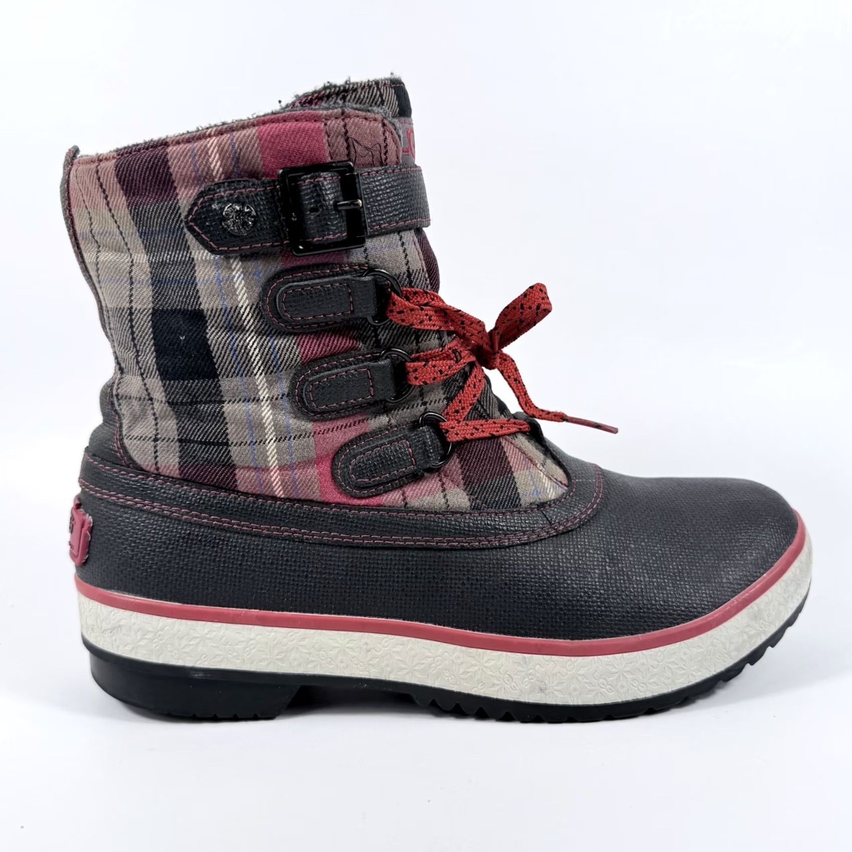 Ugg UGG Decatur Boots Women's Black/Red Plaid Waterproof Lace Up - 9 Size US 9 / IT 39 - 2 Thumbnail
