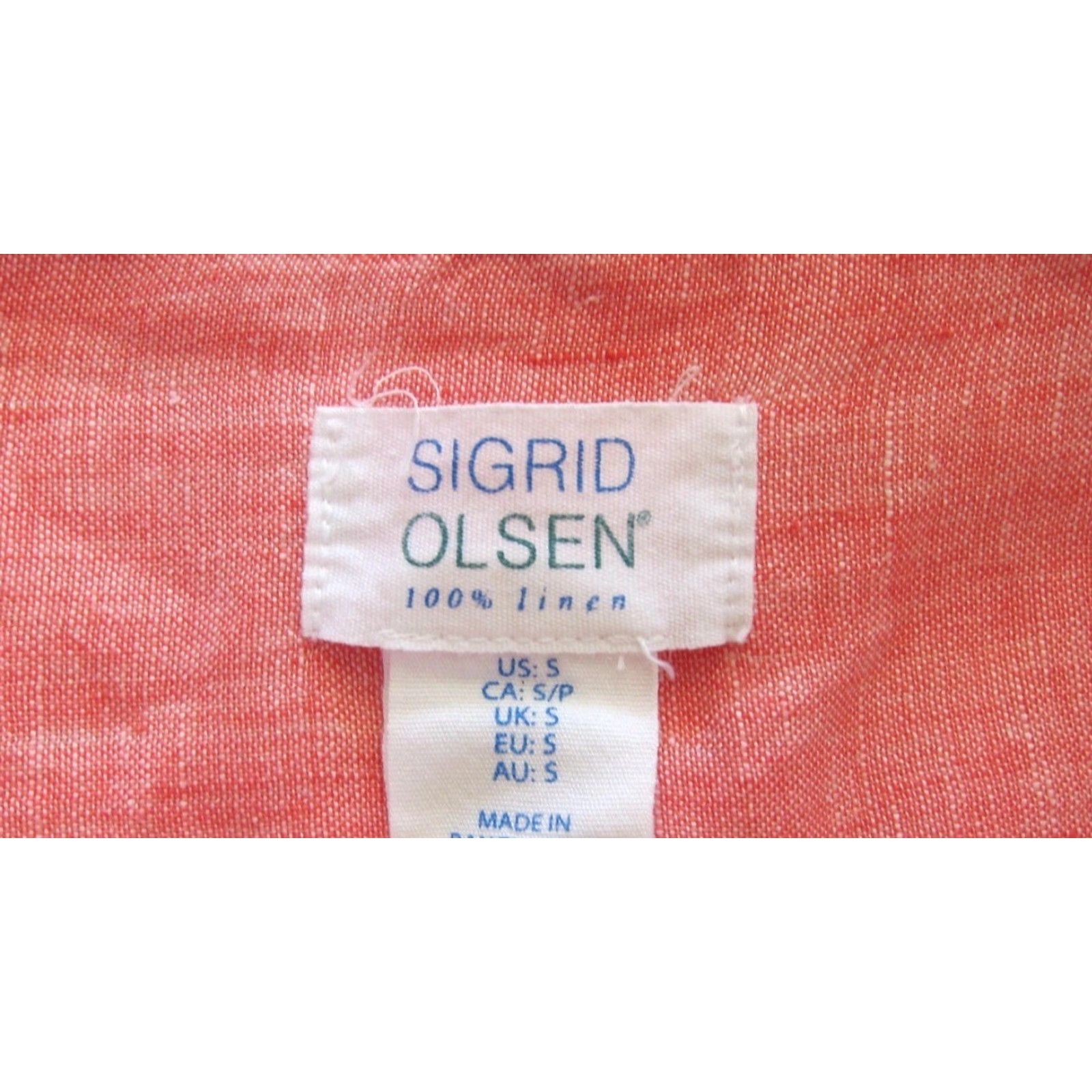 Pinko Sigrid Olsen 100% Linen Pink Collared 3/4 Sleeve Tunic Peasant Blouse Small Size S / US 4 / IT 40 - 4 Thumbnail