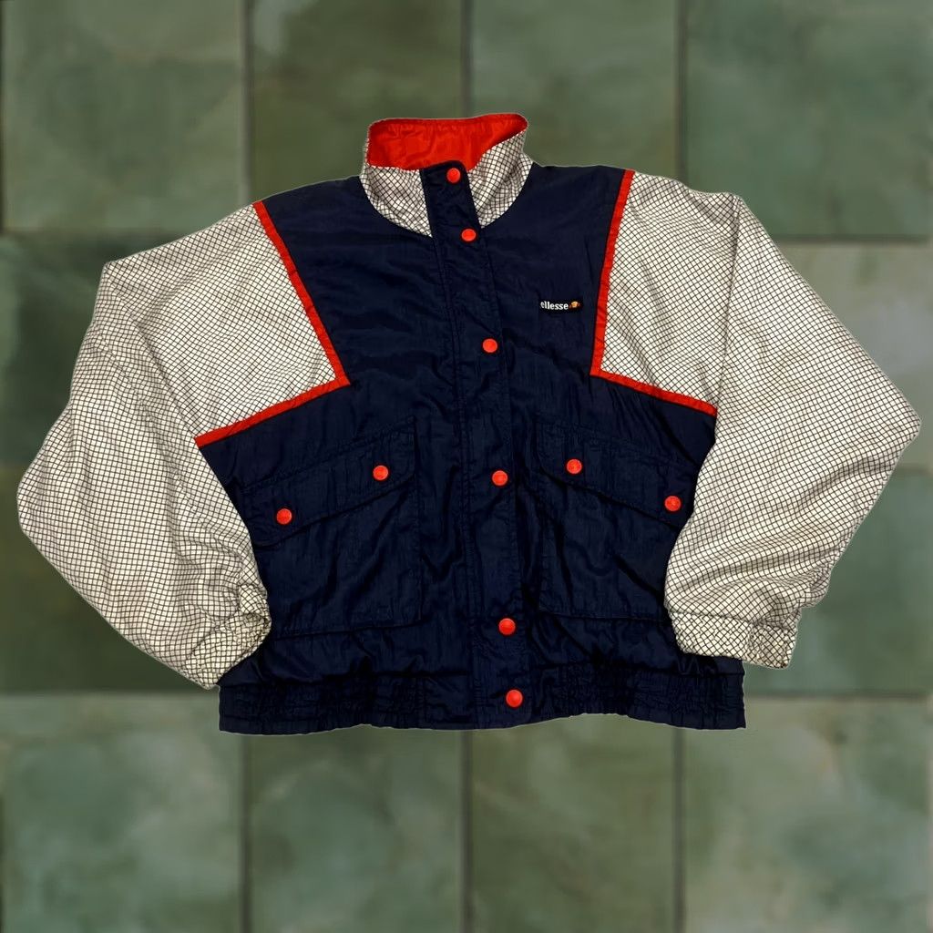 Ellesse VINTAGE Ellesse Jacket Medium Navy Red Shell Windbreaker 90s Full Zip Mens Size M / US 6-8 / IT 42-44 - 1 Thumbnail