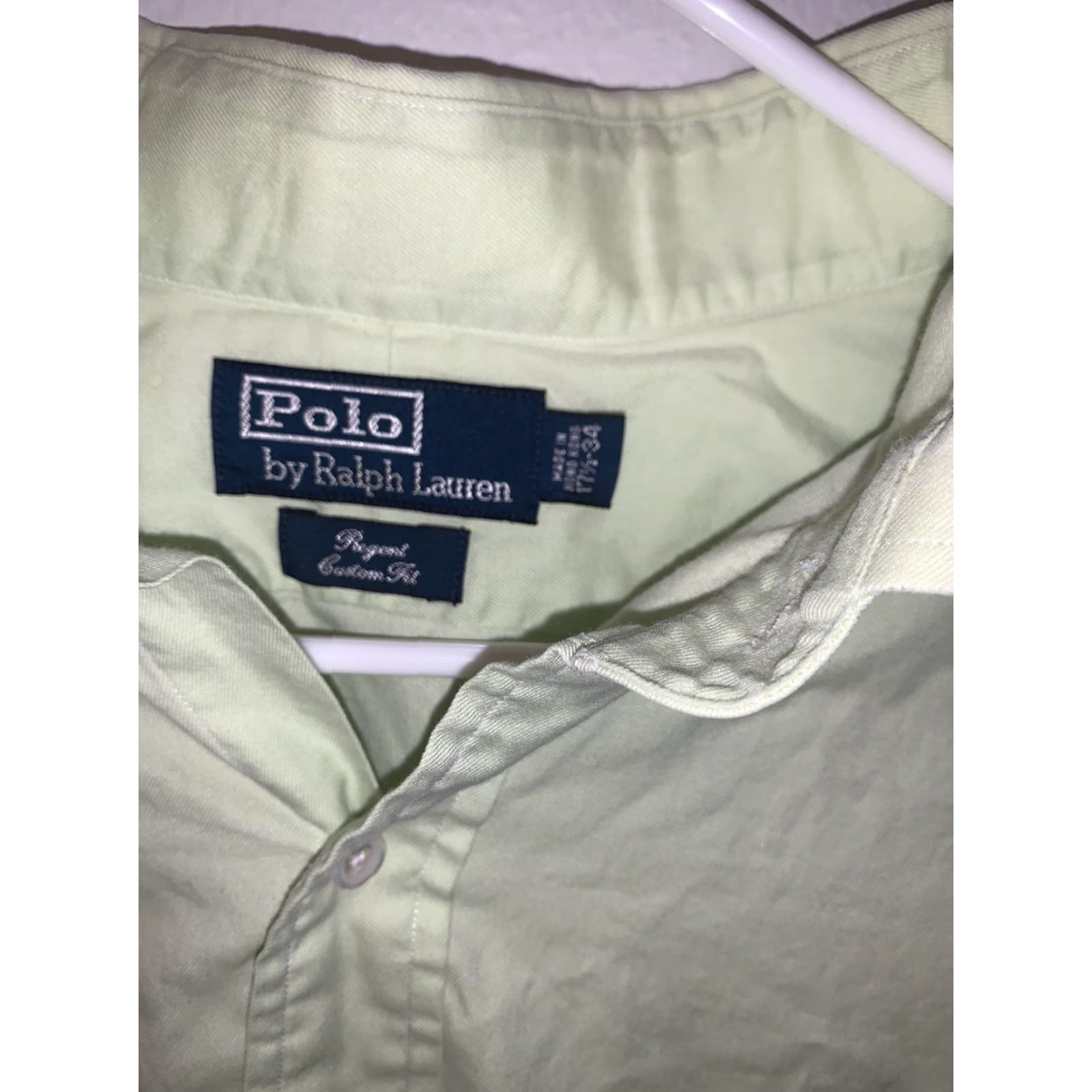 Polo Ralph Lauren VINTAGE Polo Ralph Lauren Mens Regent Dress Shirt GREEN Plaid CUSTOM Fit 17.5 34 White Trim Classic Fit Size 48R - 3 Thumbnail
