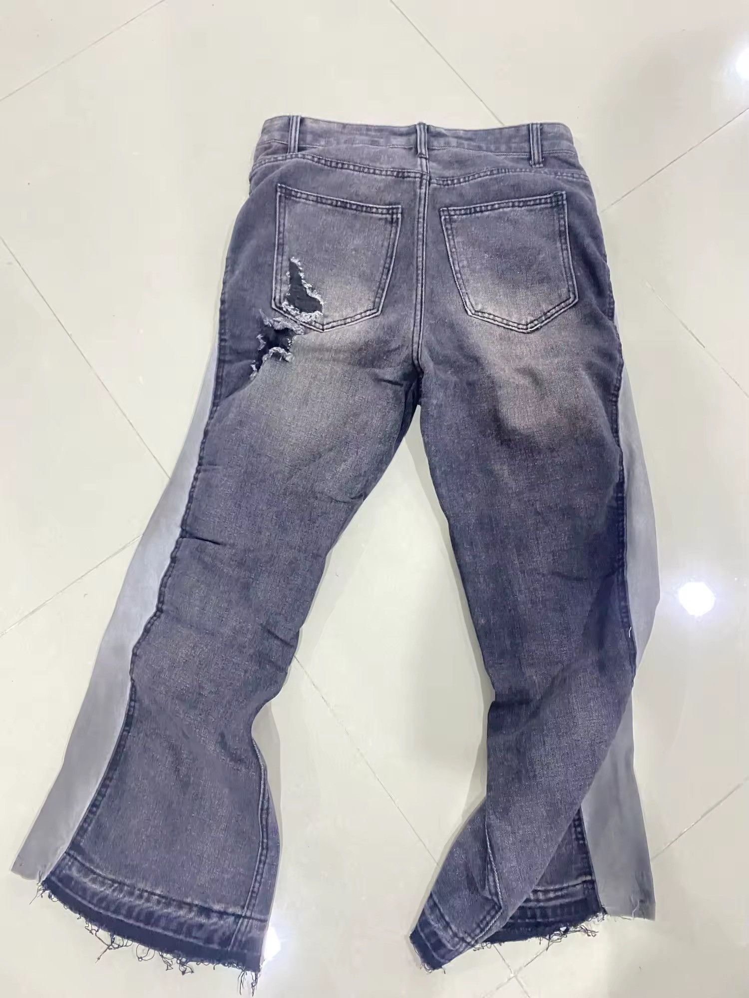 Jean × Vintage High Waist Patchwork Embroidery Micro Flared Jeans Size US 33 - 8 Thumbnail
