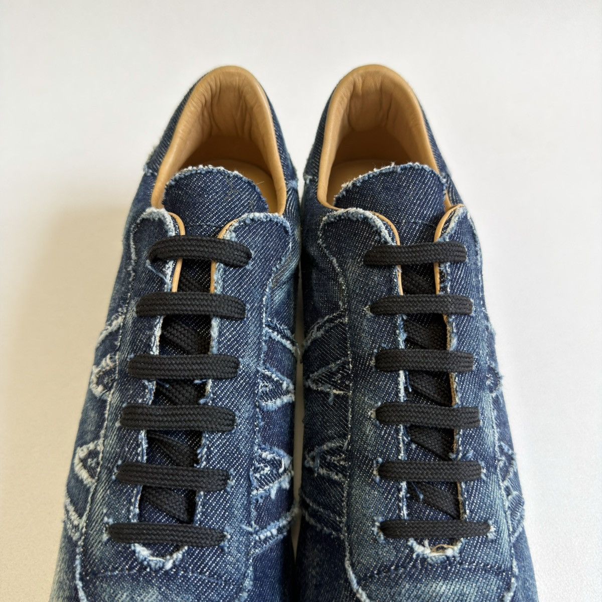 Walter Van Beirendonck 1990s Washed Blue Denim ‘W’ Sneakers Size US 10 / EU 43 - 8 Thumbnail