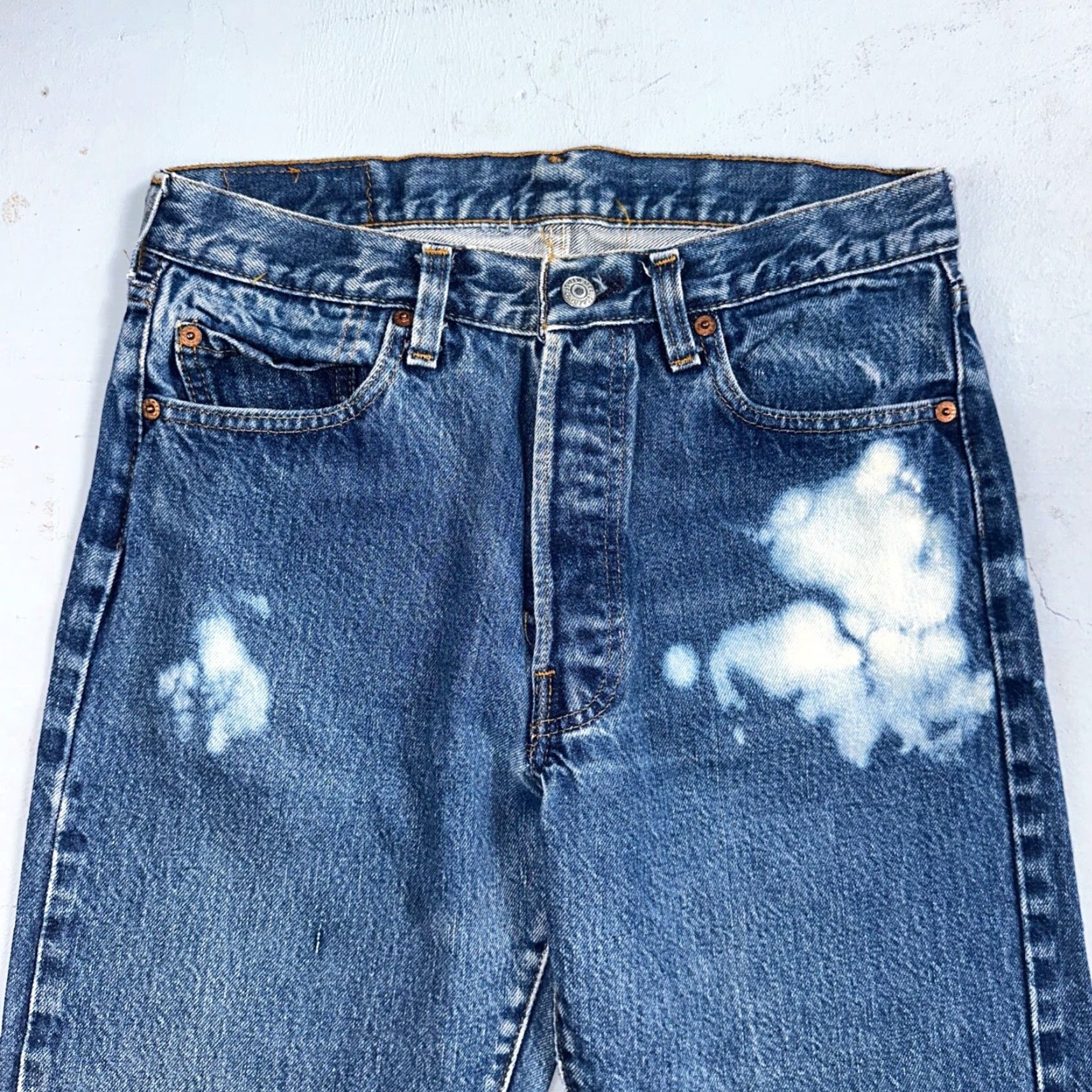 Levi's VINTAGE Levi's 501 XX Jeans - Levis 501 Vintage 80s Redline Selvedge USA Bleach Wash 30x34 Act 28x30 - Denim, Blue, Button Size US 30 / EU 46 - 2 Thumbnail
