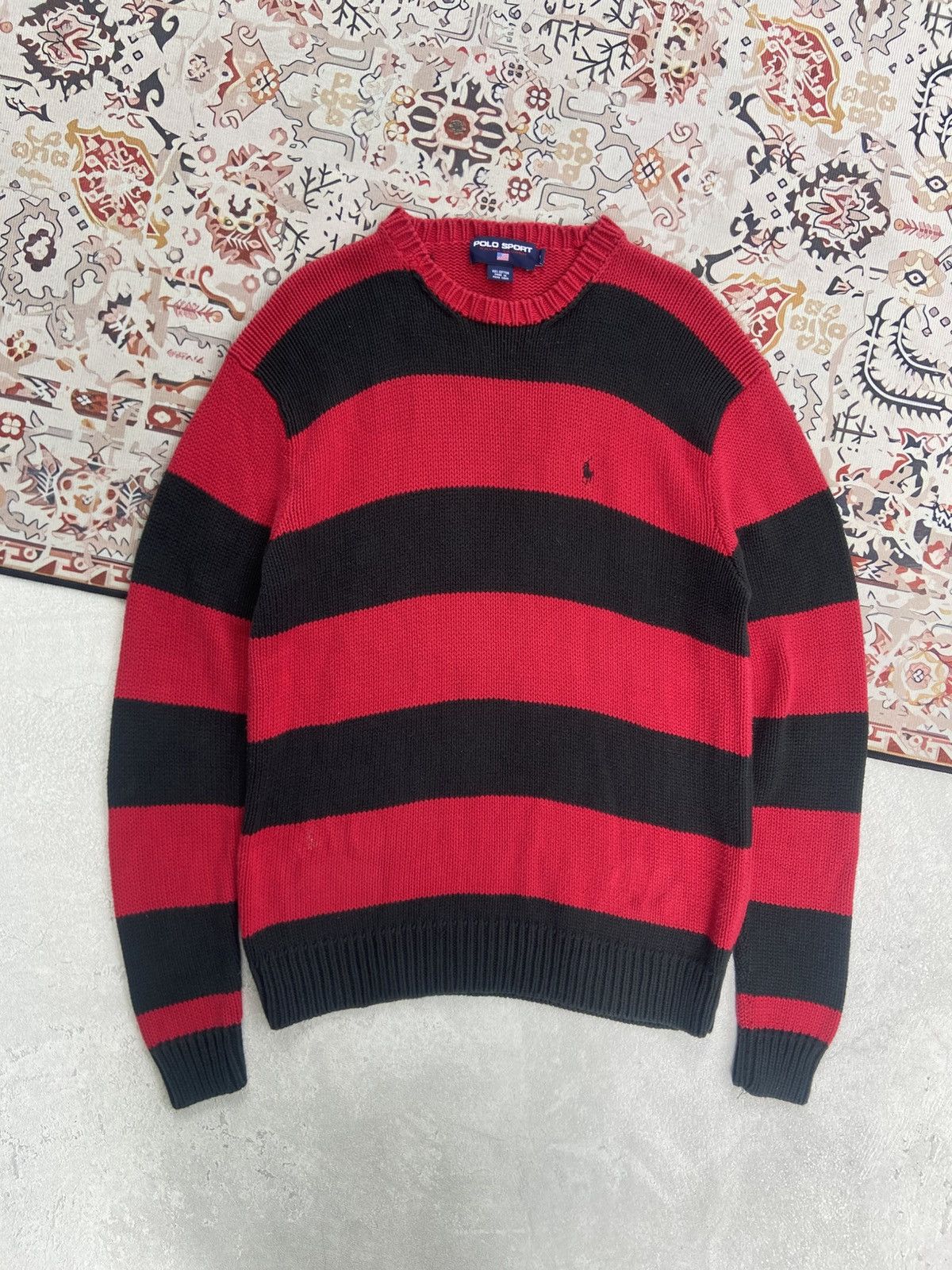 Polo Ralph Lauren Polo Sport Ralph Lauren striped knitwear wool vintage Size US M / EU 48-50 / 2 - 1 Thumbnail