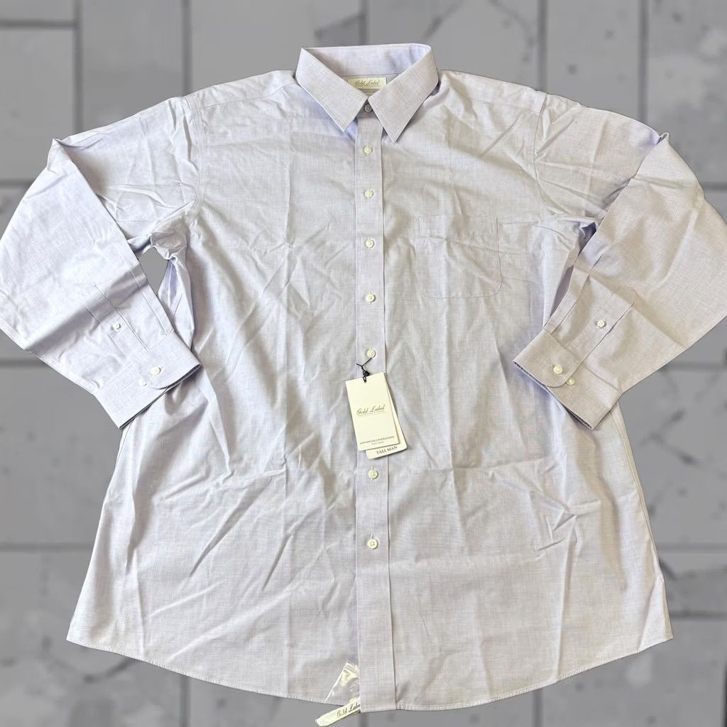 Roundtree & Yorke Roundtree & Yorke Dress Shirt Mens Tall Purple Non Iron Gold Label 18 36/37 Size 48R - 1 Thumbnail