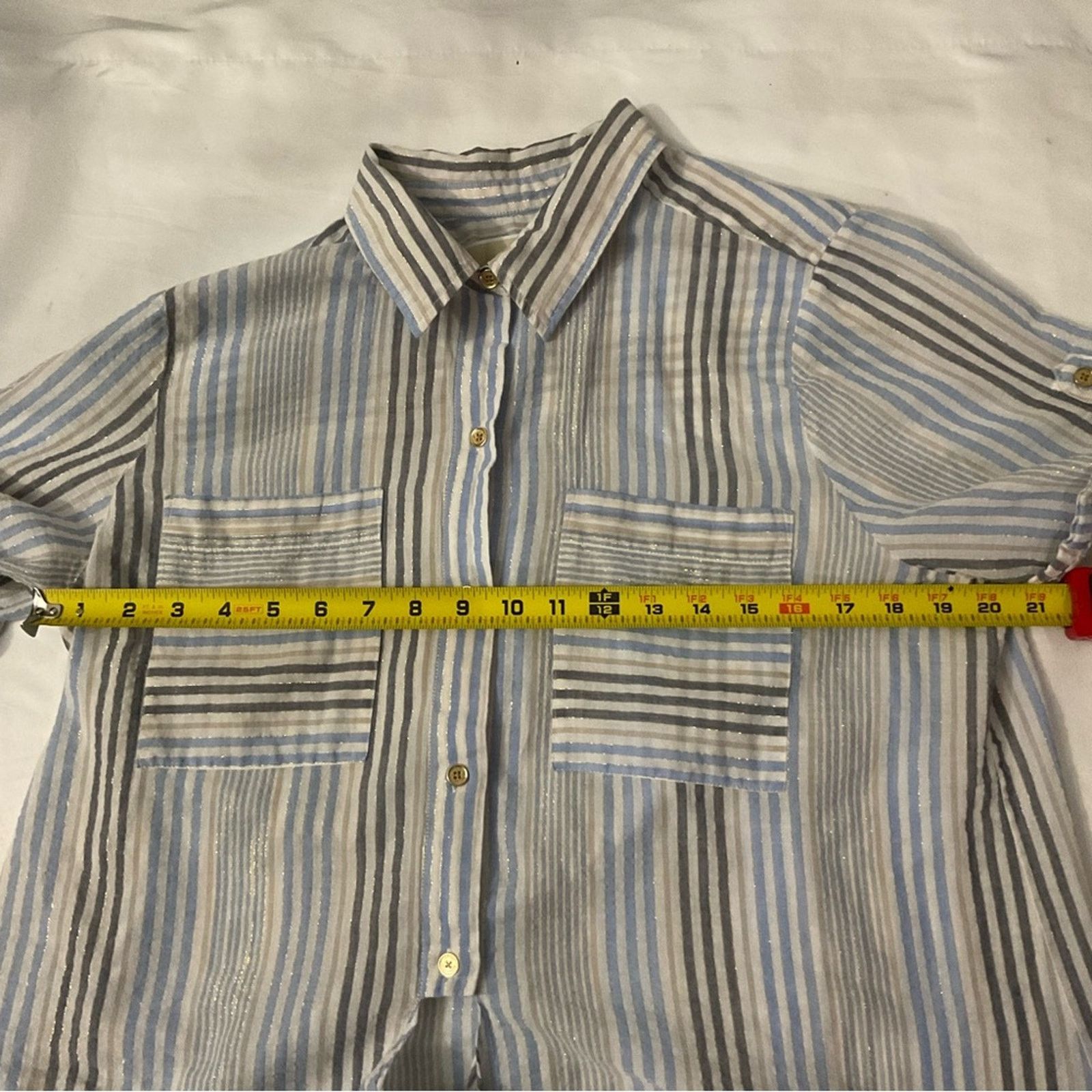 Michael Kors MiCHAEL Michael Kors Cropped Blouse Front Tie XL Size XL / US 12-14 / IT 48-50 - 8 Thumbnail
