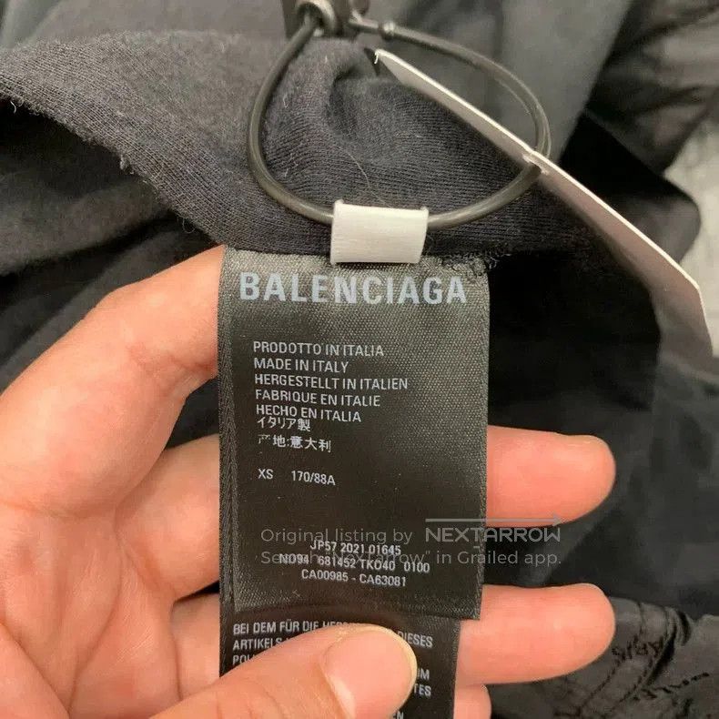 Balenciaga Balenciaga Black Printed Windbreaker Jacket. Size US XS / EU 42 / 0 - 4 Thumbnail