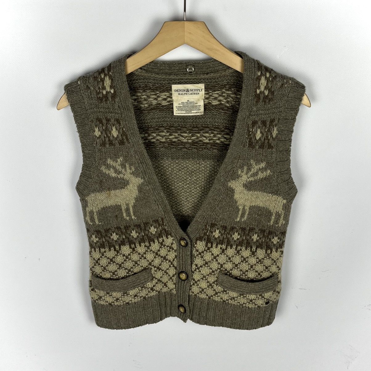 Denim & Supply Ralph Lauren Denim Supply Ralph Lauren Fair Isle Winter Vest Faux Fur Y2K Size XS / US 0-2 / IT 36-38 - 8 Thumbnail