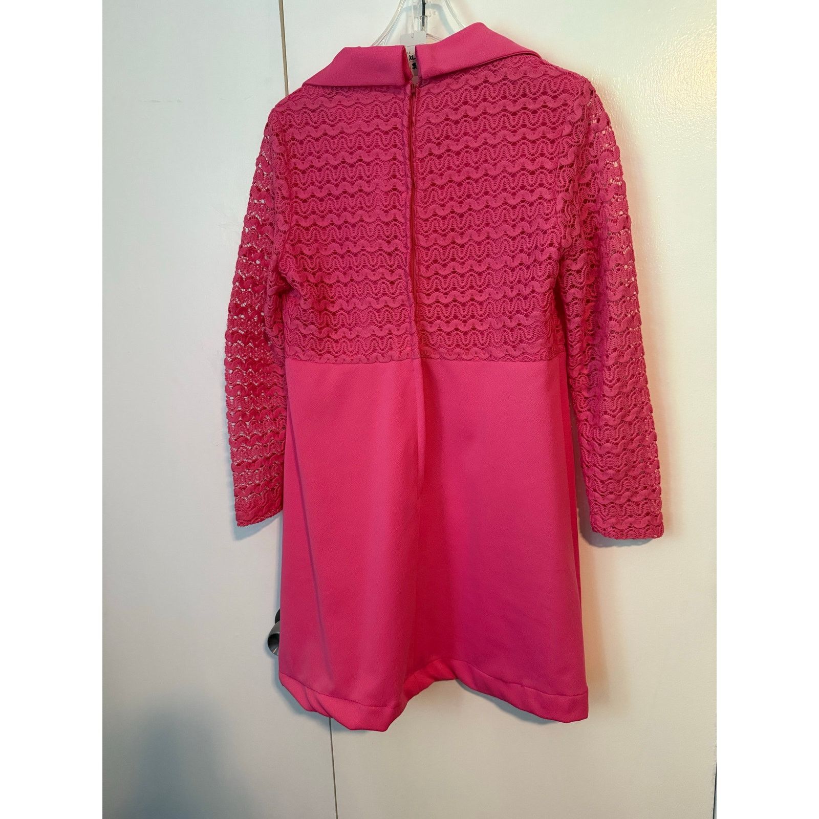 Vintage Vintage 70’s Hot Pink Groovy Texture GoGo Dress Large Hippie Size L / US 10 / IT 46 - 7 Thumbnail