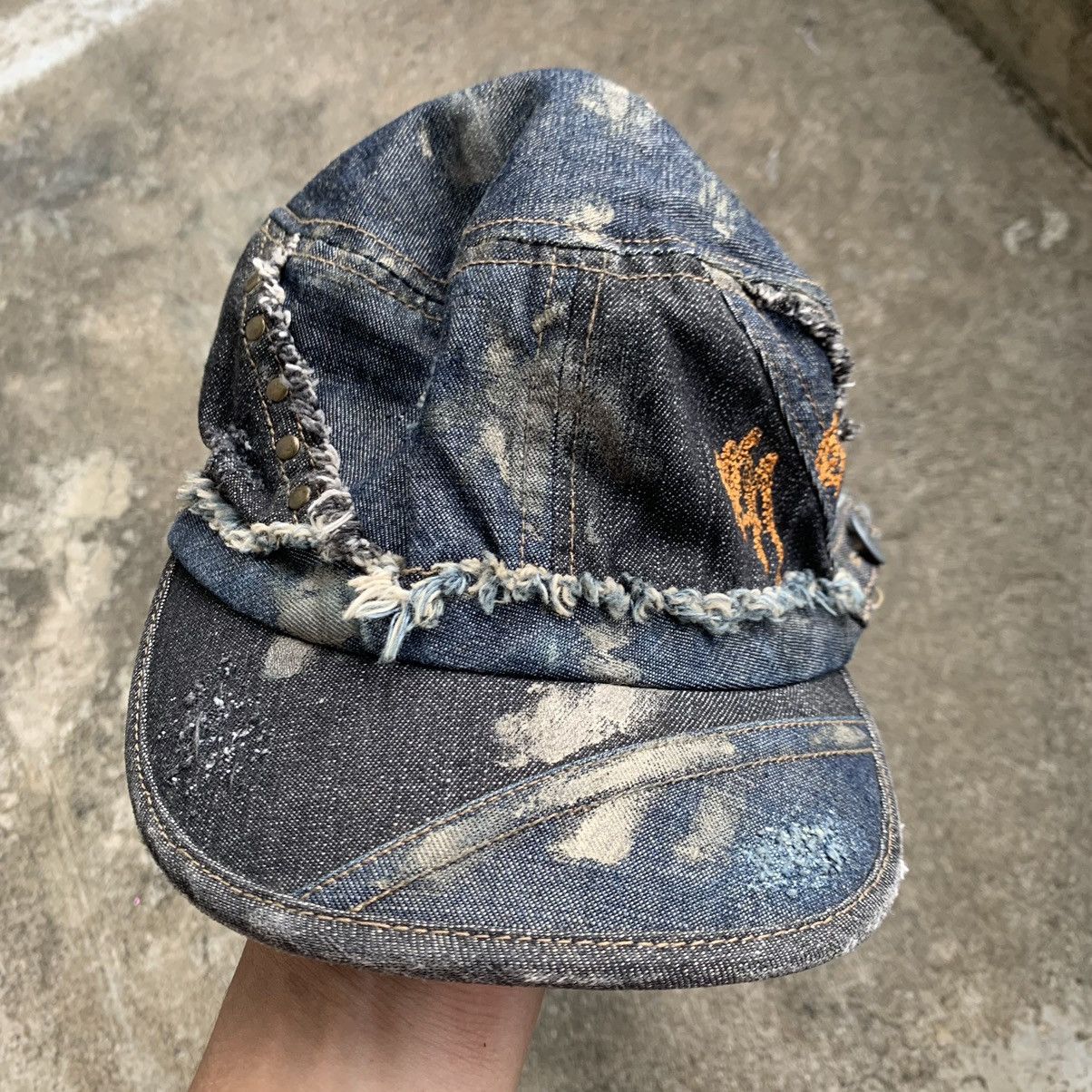 If Six Was Nine × Japanese Brand Y2K Japanase Faded Distressed Shoelace Cap Size ONE SIZE - 3 Thumbnail