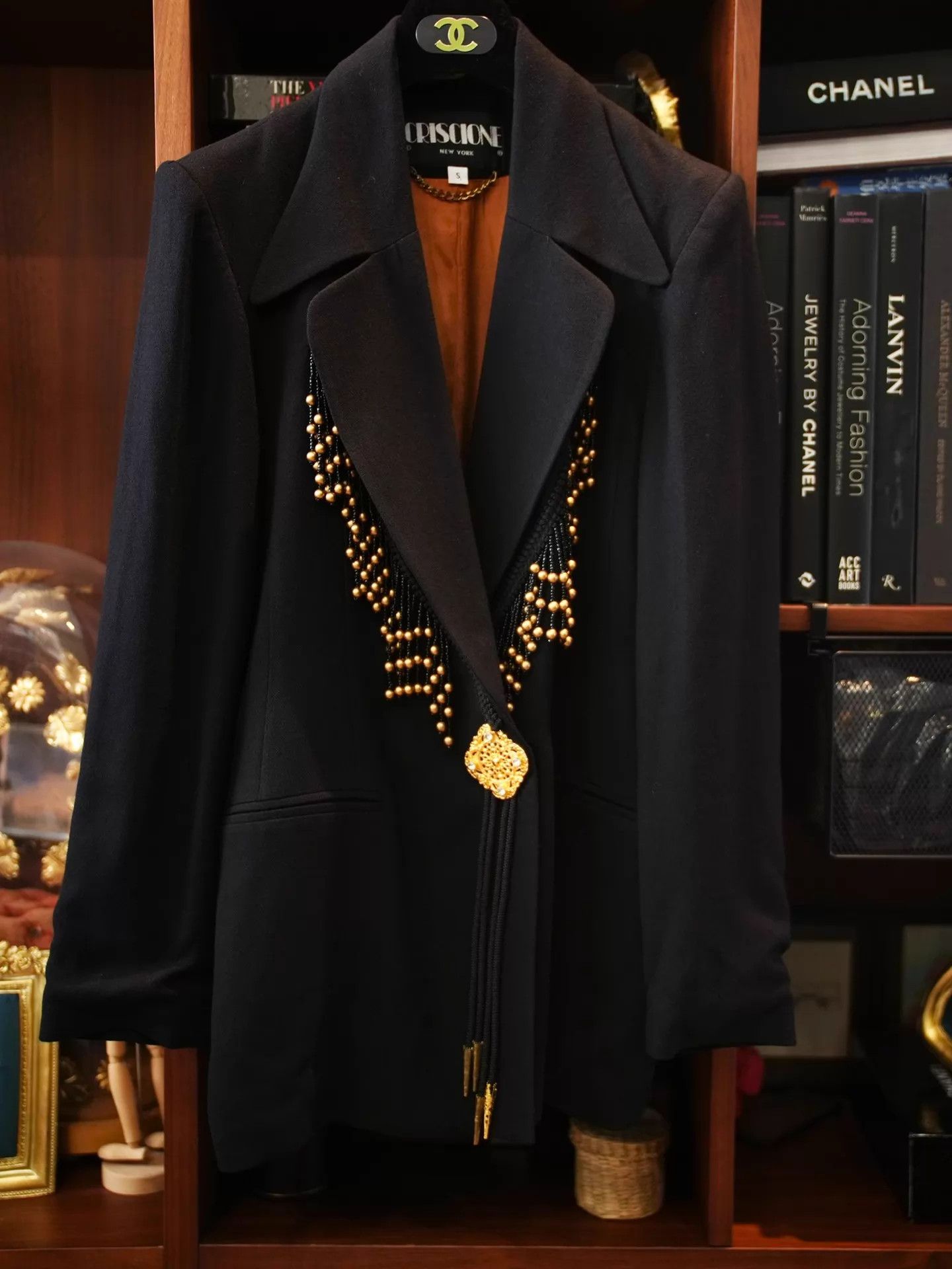 Vintage NY Vintage Woven Tassel Blazer (USA, Jeweled Buttons) Size S / US 4 / IT 40 - 4 Thumbnail
