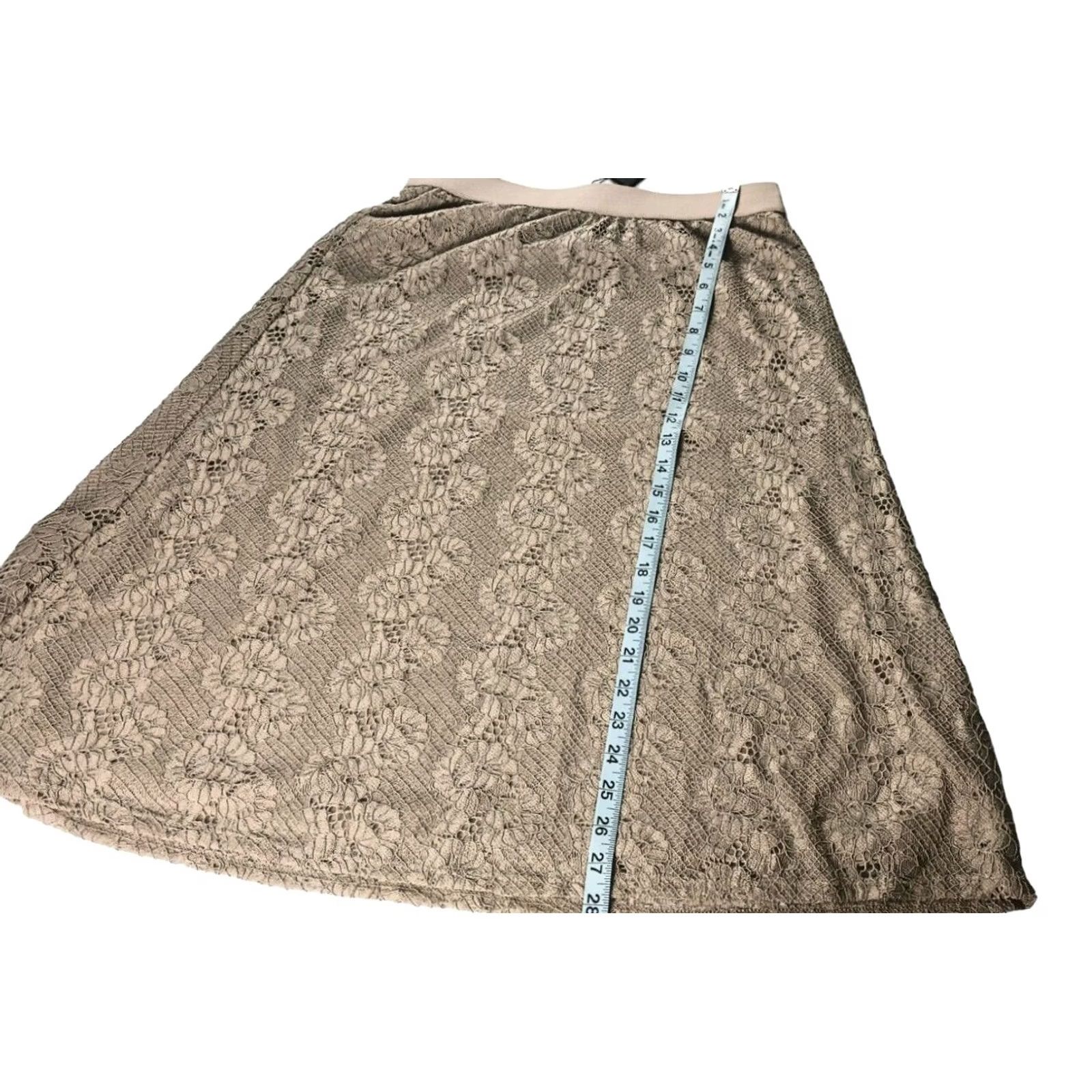 Vintage Cable & Gauge Womens A-Line Skirt Beige Lined Floral Lace Designer NEW S Skirt Womens Beige Floral Lace A-Line Short Retro 90s? Size 28" / US 6 / IT 42 - 5 Thumbnail