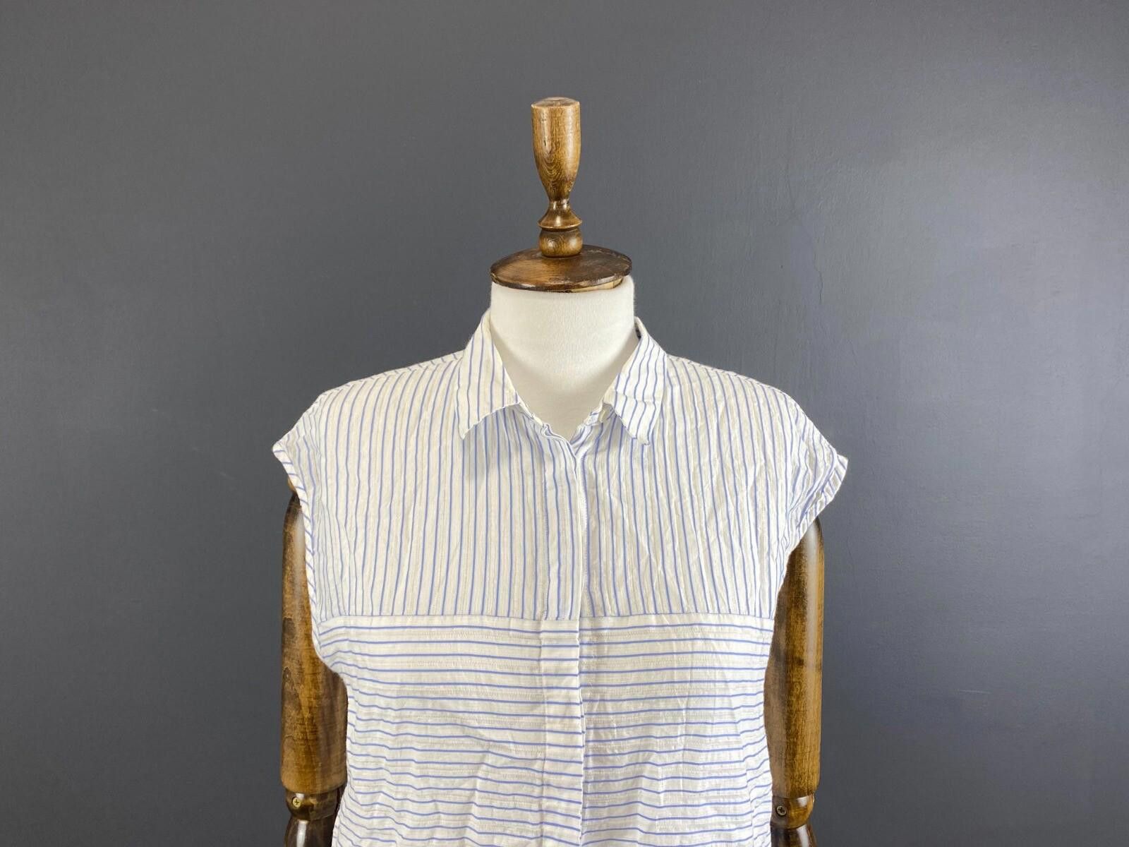 Edwin Edwin White Stripe W'Nadeen Sleeveless Shirt Size M Size M / US 6-8 / IT 42-44 - 2 Thumbnail
