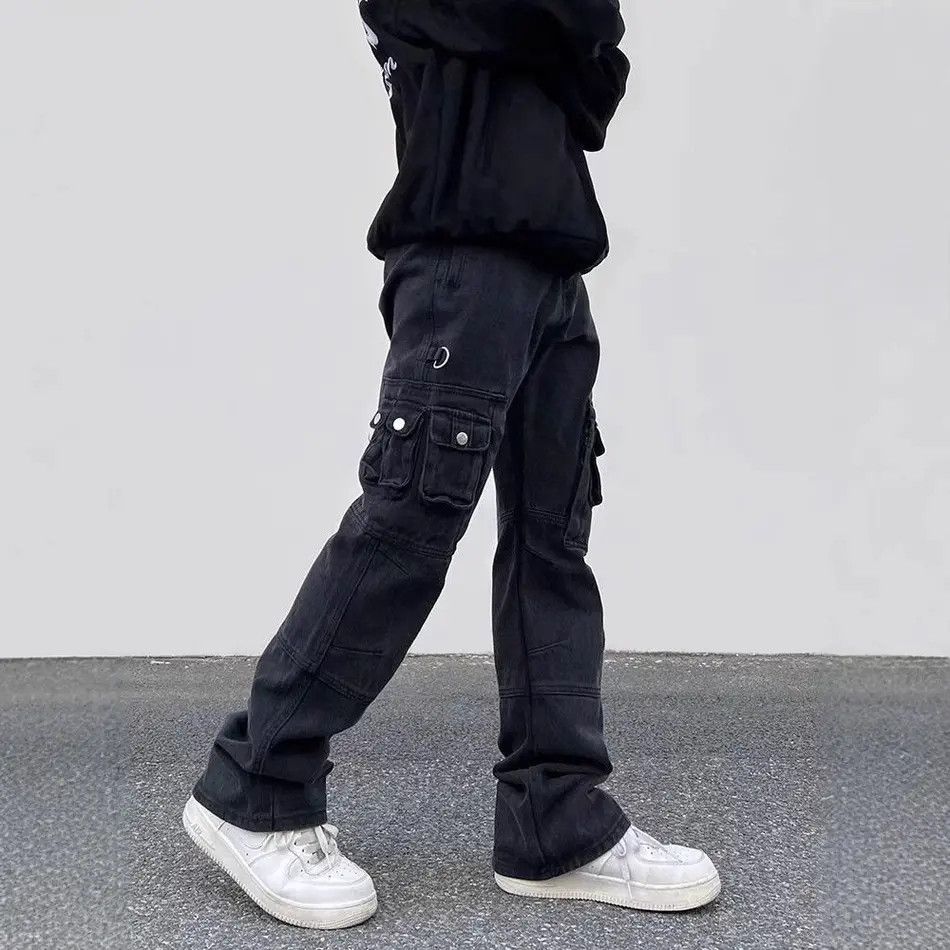 Japanese Brand Retro loose micro flared pocket jeans Size US 32 / EU 48 - 4 Thumbnail
