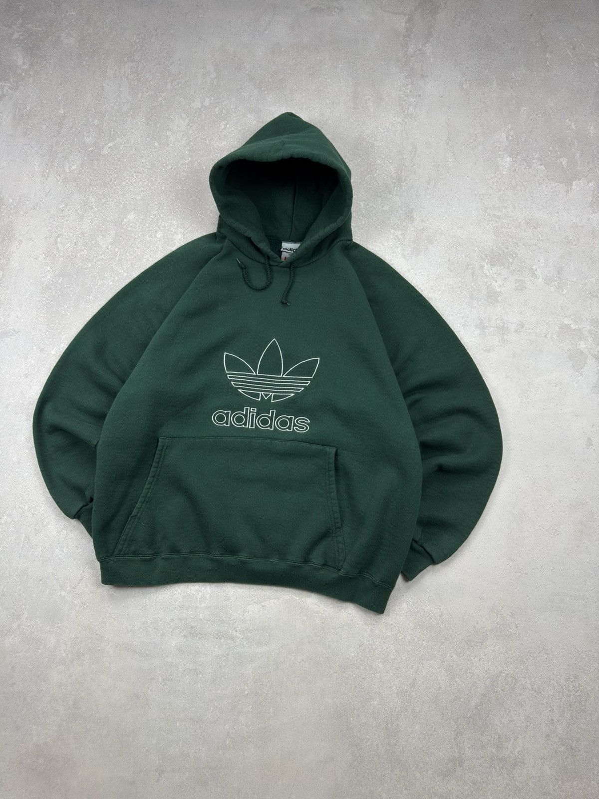 Adidas Vintage Adidas 90s Made In USA Boxy Fit Green Hoodie Y2k Size US XXL / EU 58 / 5 - 2 Thumbnail