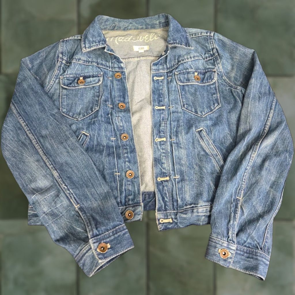 Madewell Madewell Denim Jacket Womens Medium Blue Casual Button-Up Jacket Size 32" / US 10 / IT 46 - 1 Thumbnail
