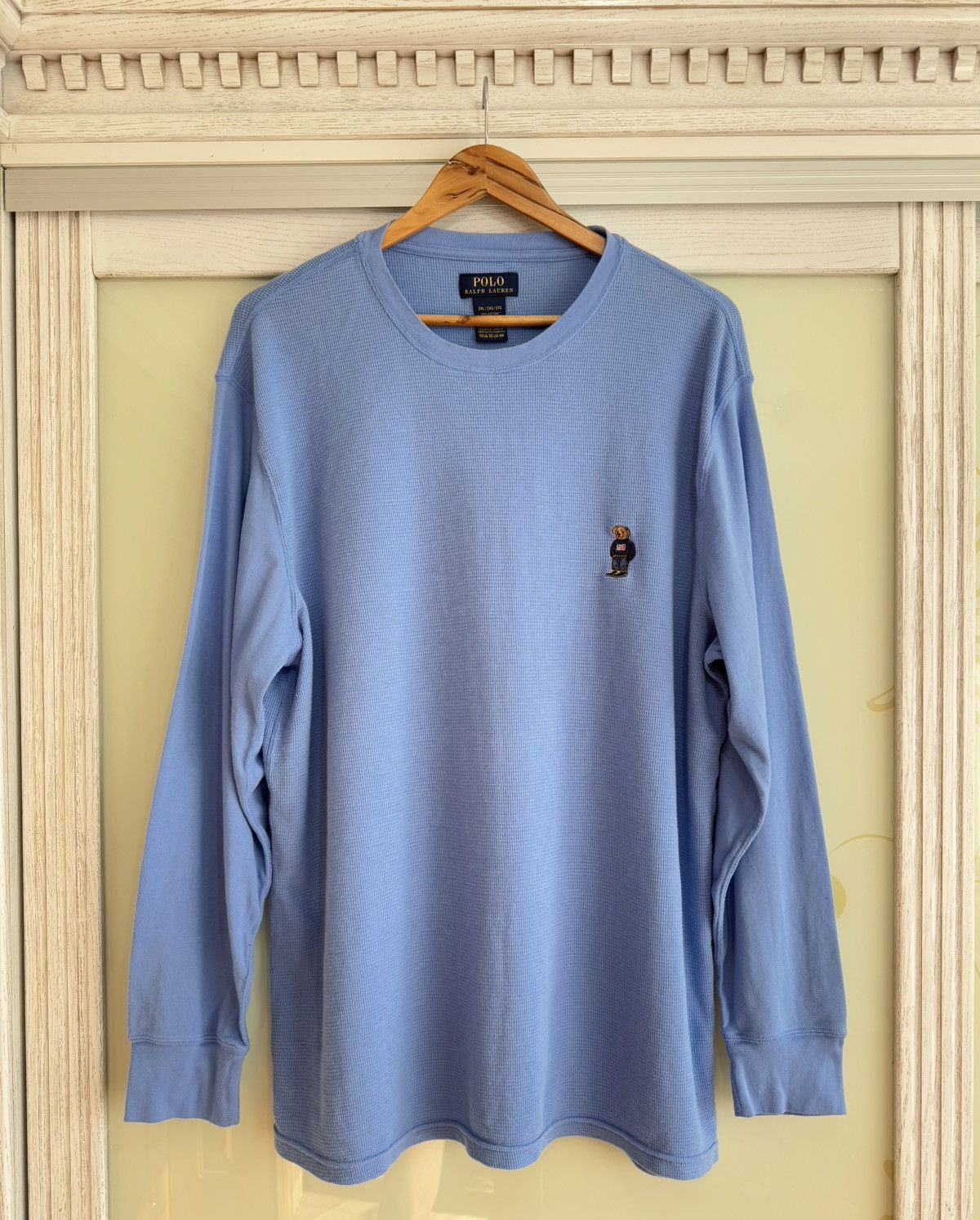 Polo Ralph Lauren × RRL Ralph Lauren × Vintage Vintage Polo Ralph Lauren Polo Bear Blue Long Sleeve Size US XXL / EU 58 / 5 - 1 Thumbnail