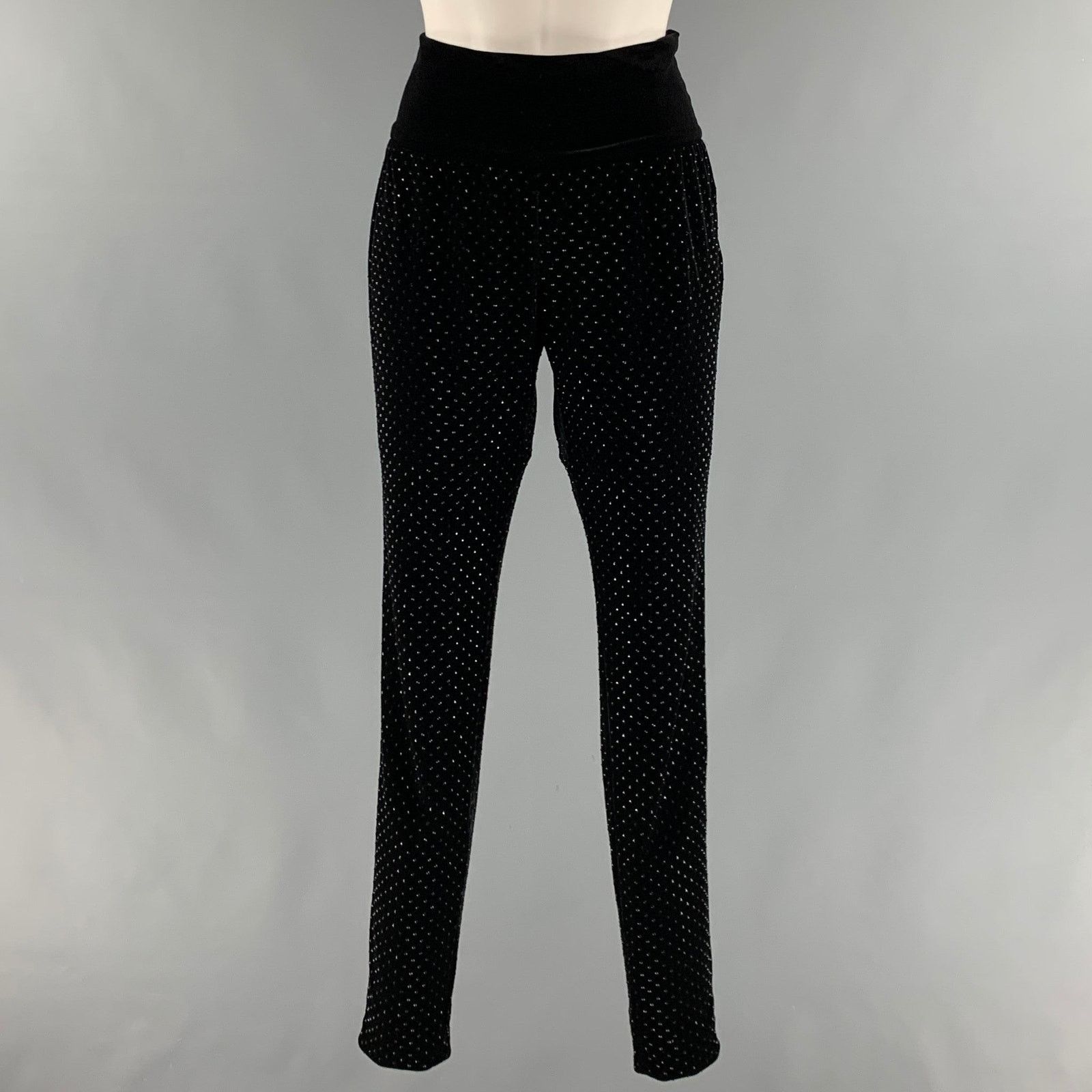 Akris AKRIS Size 10 Black Polyester Beaded Dress Pants Size 32" / US 10 / IT 46 - 1 Thumbnail