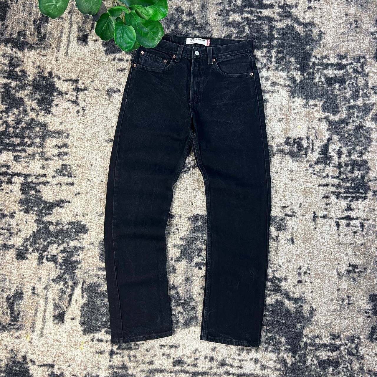 Levi's 505 Levis Vintage Y2K Regural Fit Black Denim Jeans Size US 31 - 2 Thumbnail
