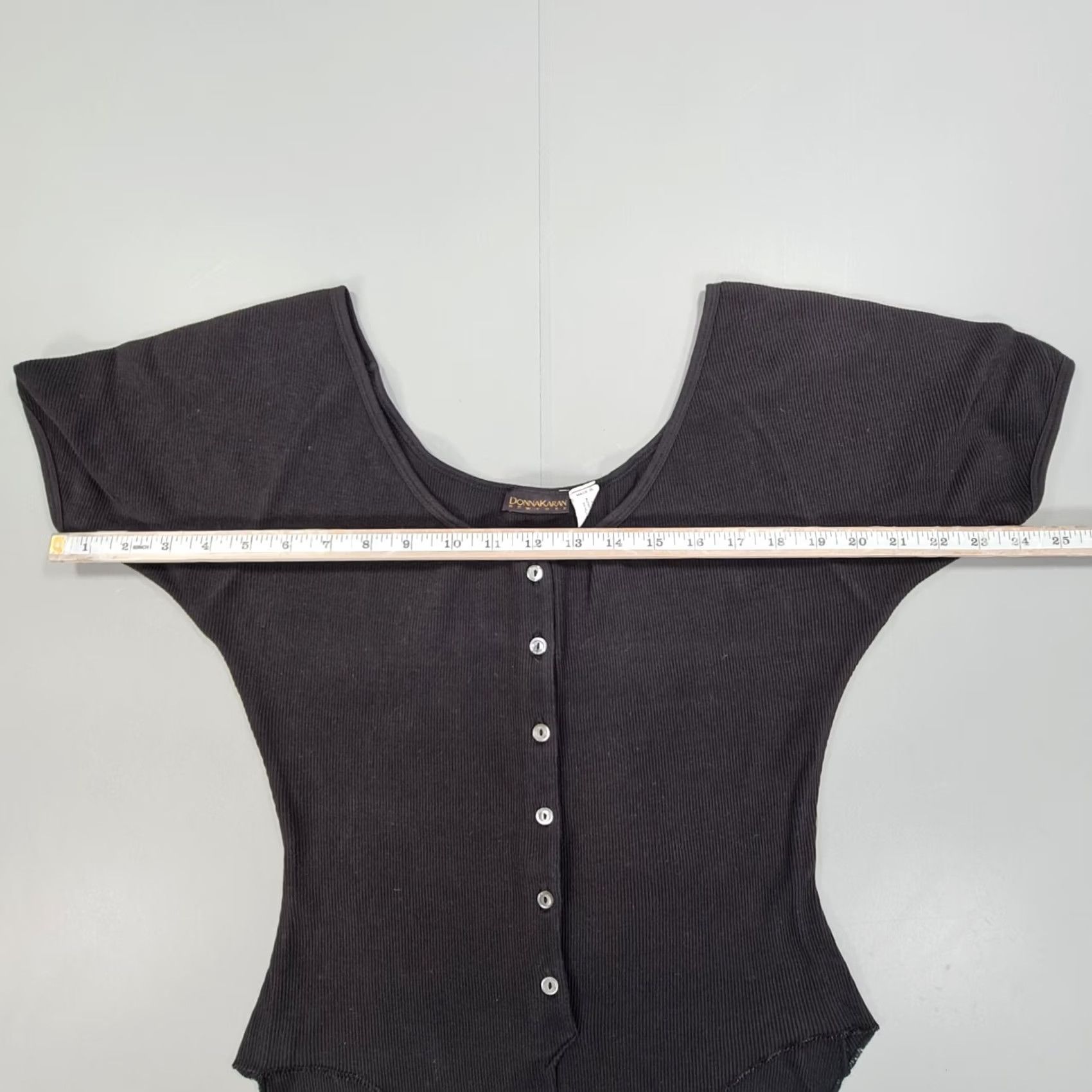 Donna Karan Donna Karan Bodysuit Black Large Cotton Short Sleeves Top Women Vintage Regular XS? Size L / US 10 / IT 46 - 6 Thumbnail