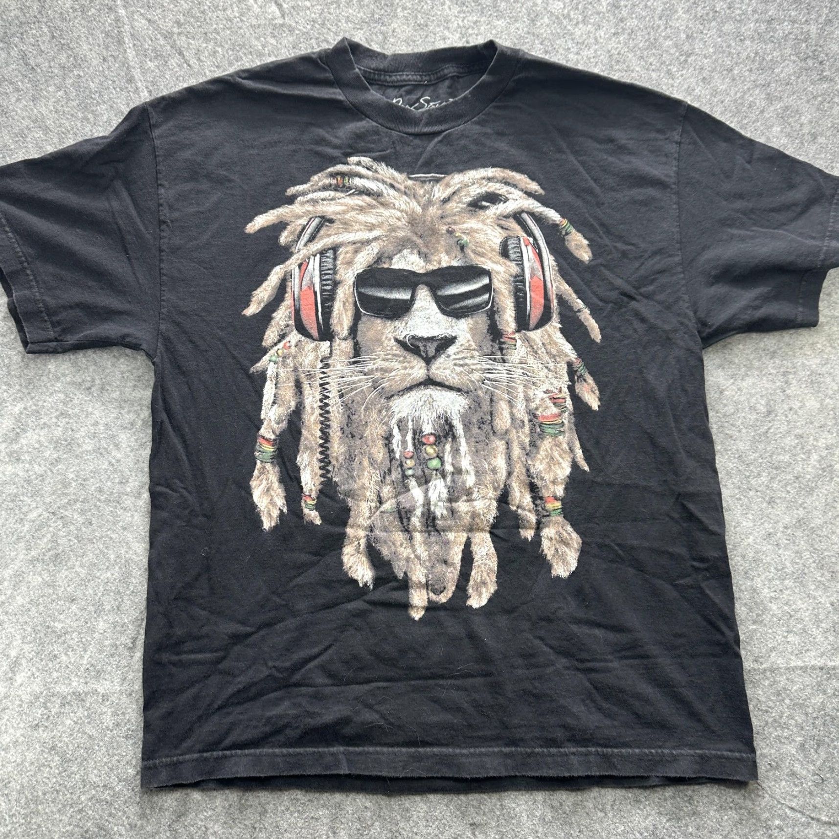 Vintage Real Street Rasta Lion Shirt Mens XL Black Graphic Tee Crew Neck Short Sleeve Size US XL / EU 56 / 4 - 3 Thumbnail