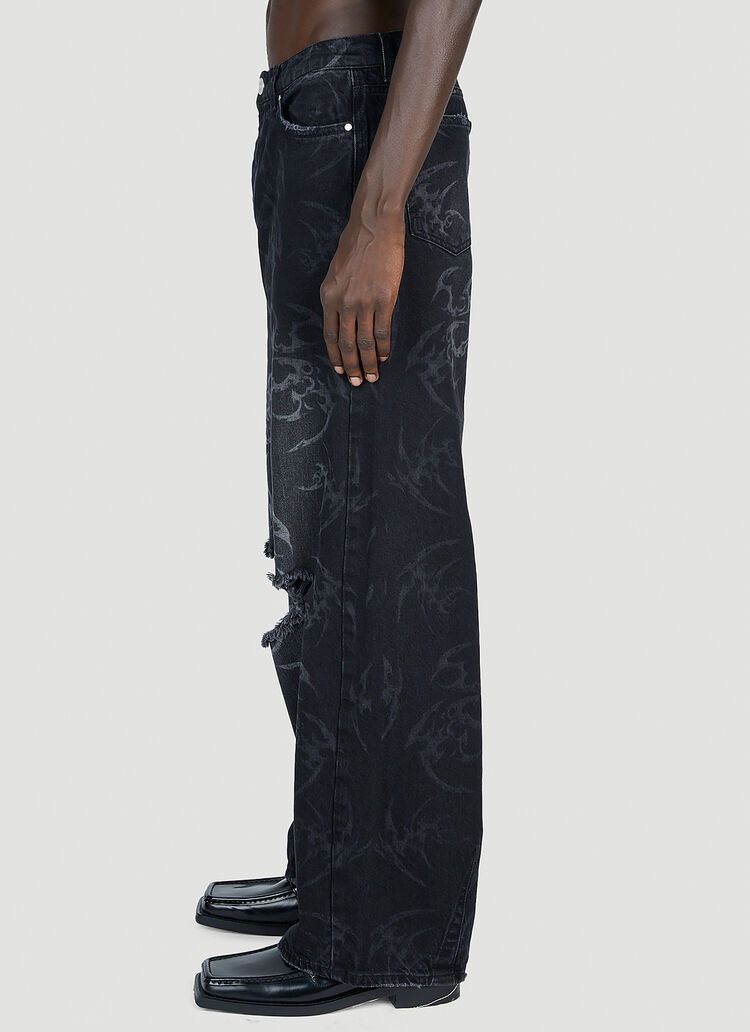 Han Kjobenhavn !DS! FW22 Han Kjobenhavn Tribal Baggy Distressed Denim Pants Size US 32 / EU 48 - 6 Thumbnail