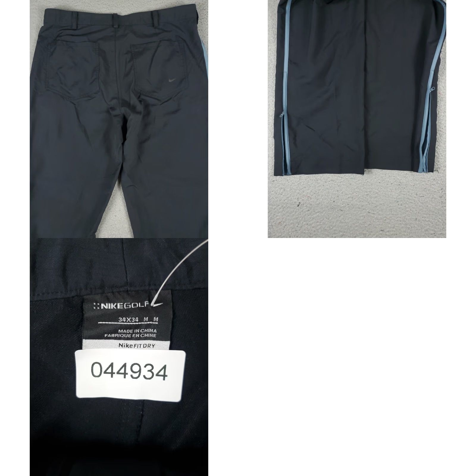 Nike Nike Dri-Fit Golf Pants Mens 34x34 Black Flat Front Chino Trousers Size US 34 / EU 50 - 8 Thumbnail