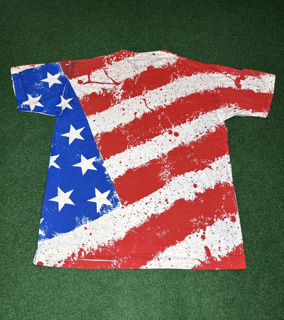 Vintage We Need Jesus In The USA Flag All Over Print XL 90s T Shirt Size US XL / EU 56 / 4 - 3 Thumbnail