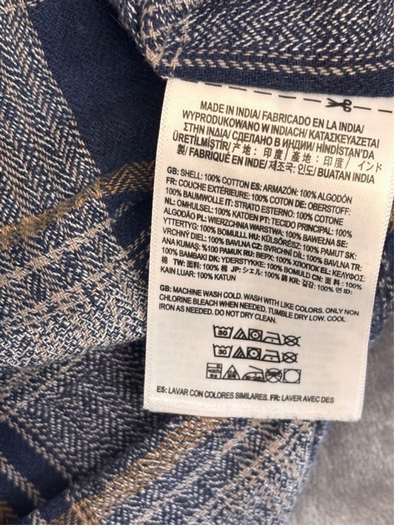 Vans Boy's Vans Flannel Shirt XL Blue Gray Plaid Size US XL / EU 56 / 4 - 8 Thumbnail