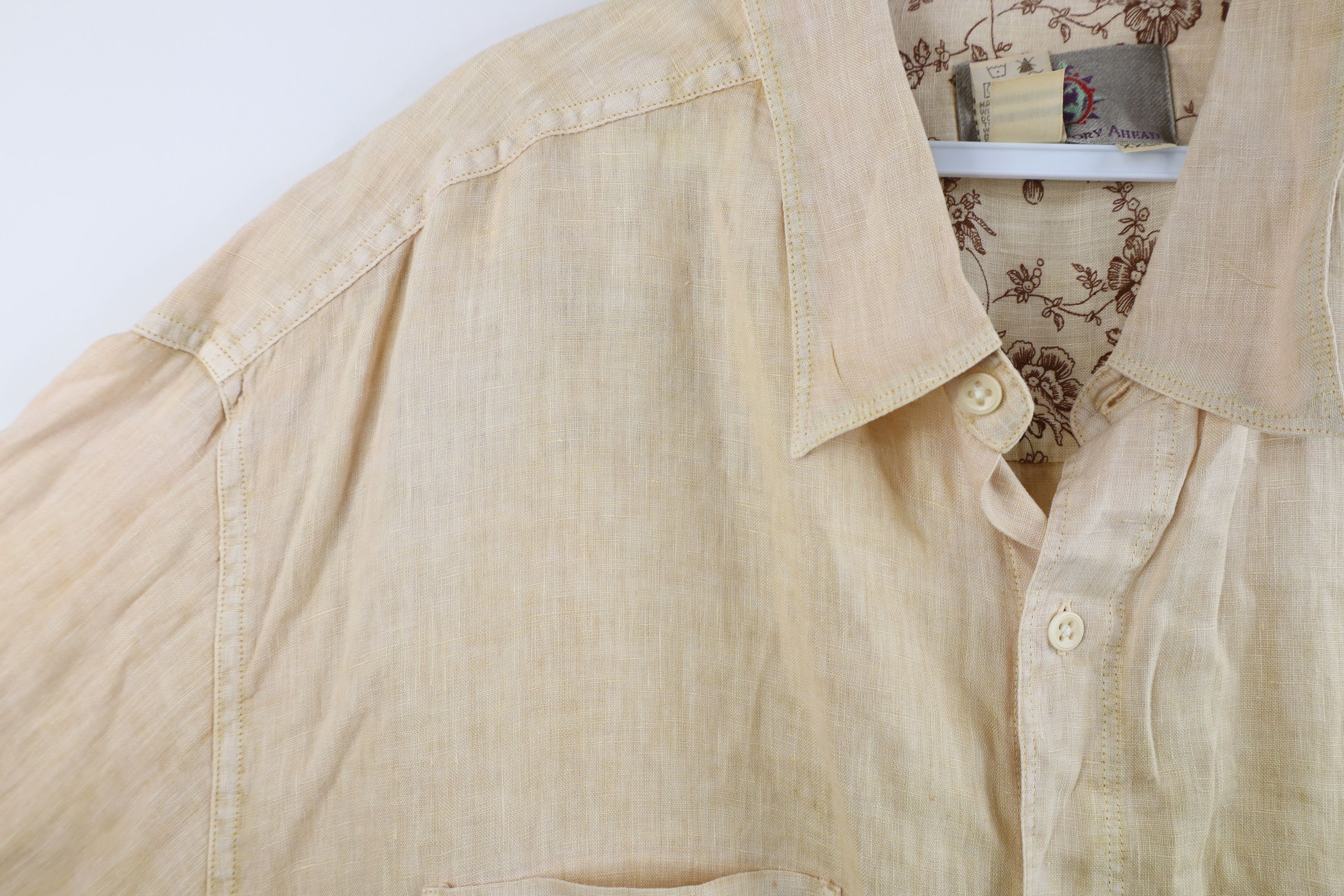 Vintage Vintage 90s Streetwear Linen Ombre Collared Button Shirt Size US XXL / EU 58 / 5 - 8 Thumbnail