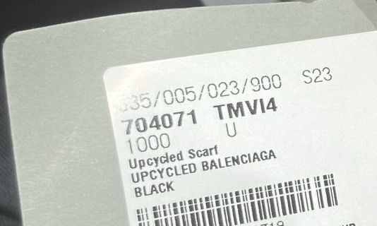 Balenciaga o1mt1gz0924 Size: OS / Unisex Upcycled Scarf in Black Size ONE SIZE - 5 Thumbnail