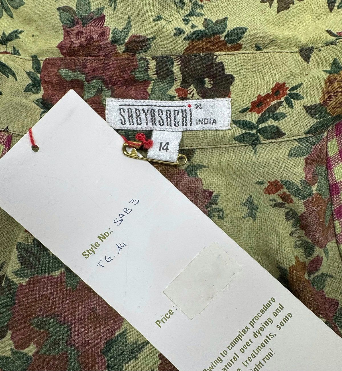 Other Sabyasachi Silk Cotton Maxi Dress Hand Printed Hand Stitched Size L / US 10 / IT 46 - 14 Thumbnail