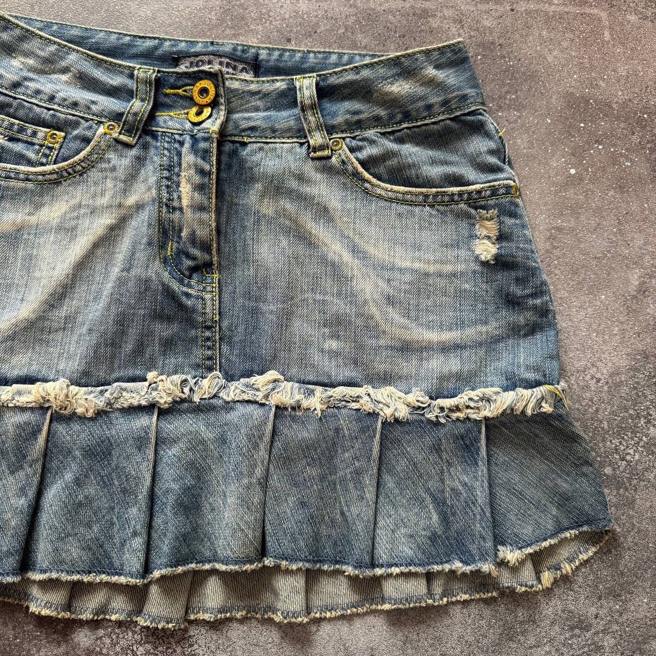 Hysteric Glamour Y2K Super Sexy Vintage Washed Denim Skirt Size 26" / US 2 / IT 38 - 3 Thumbnail