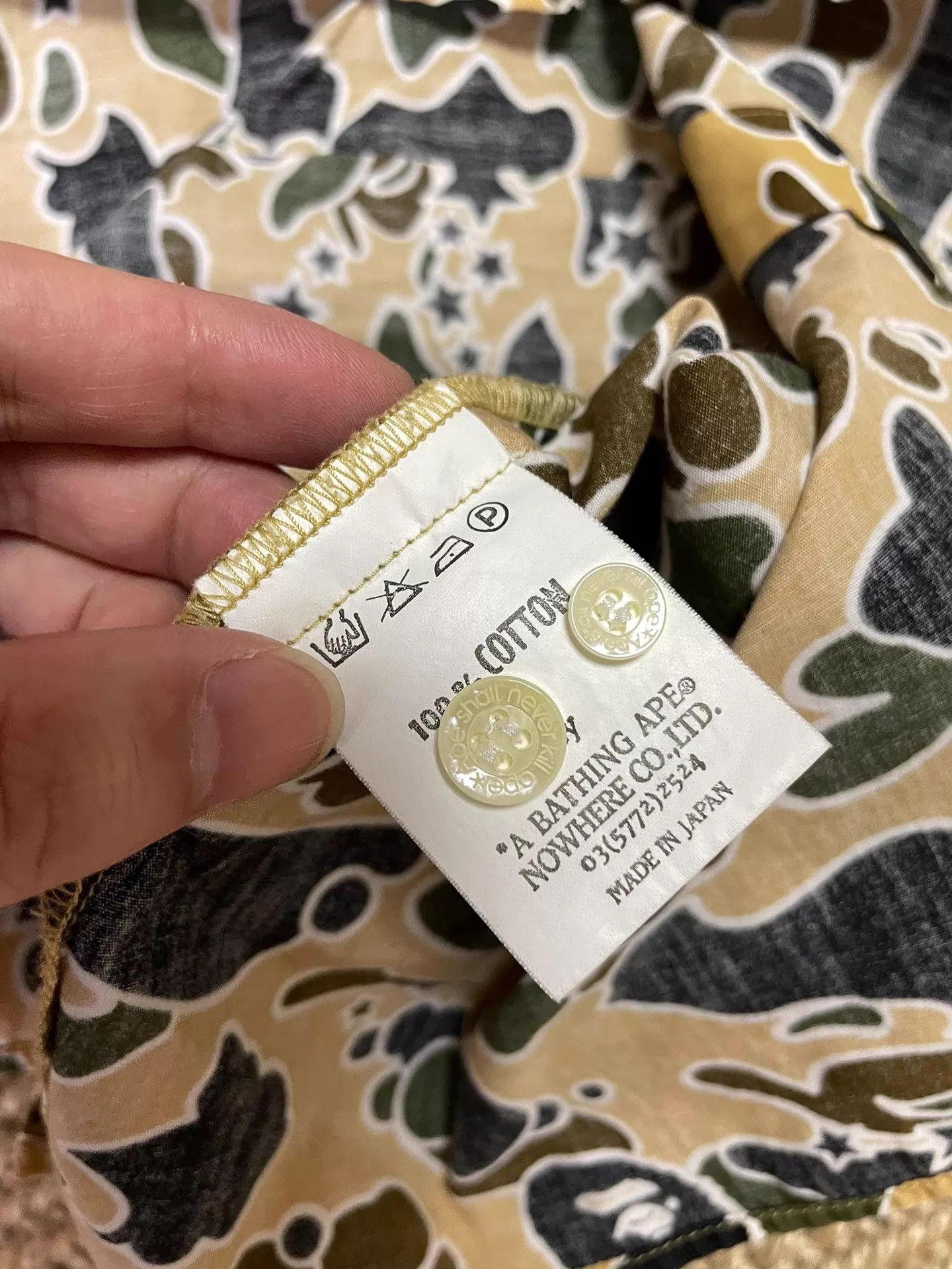 Bape BAPE STA Yellow Camo Star Long Sleeve Shirt S Mint Size US S / EU 44-46 / 1 - 9 Thumbnail