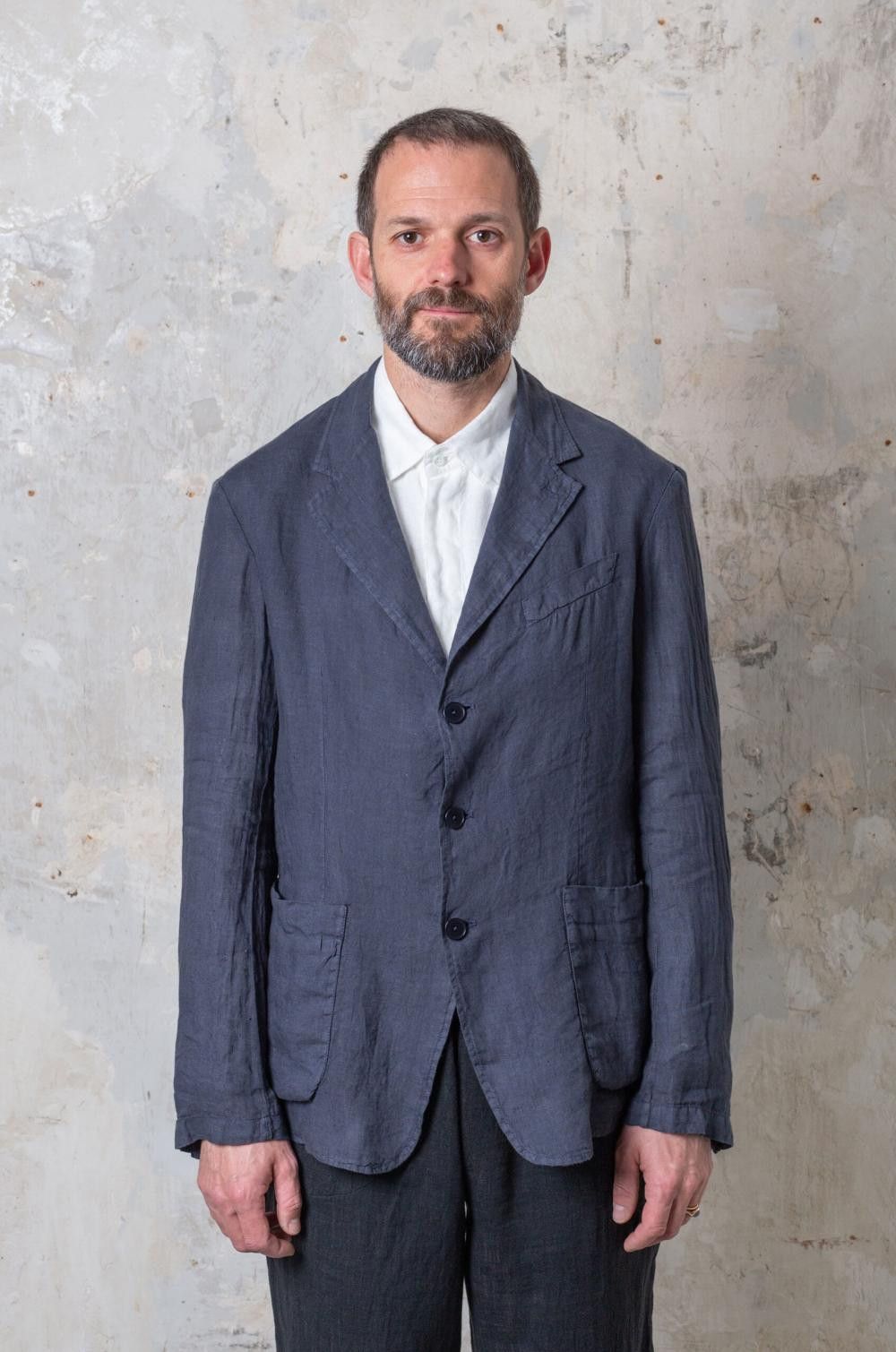 Barena Barena Rizzo Telino Unstructured Blazer - Navy Linen Size US M / EU 48-50 / 2 - 1 Thumbnail