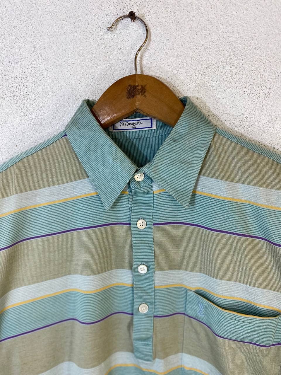 Vintage vintage yves saint laurent striped polo tee nice design Size US M / EU 48-50 / 2 - 2 Thumbnail