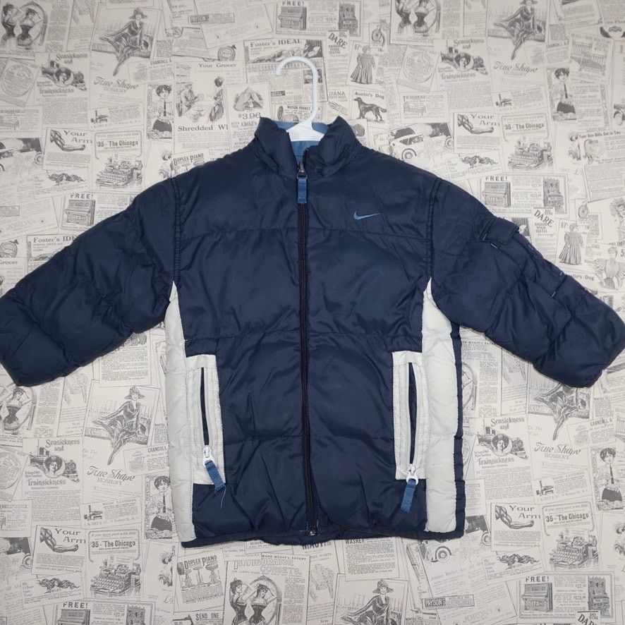 Nike 4 - Vintage Y2K nike zip up 2000s puffer jacket reversible Size S / US 4 / IT 40 - 1 Thumbnail