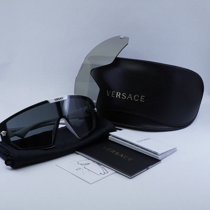 Versace Versace VE4461 314/87 Sunglasses White Shield Frame Size ONE SIZE - 11 Thumbnail