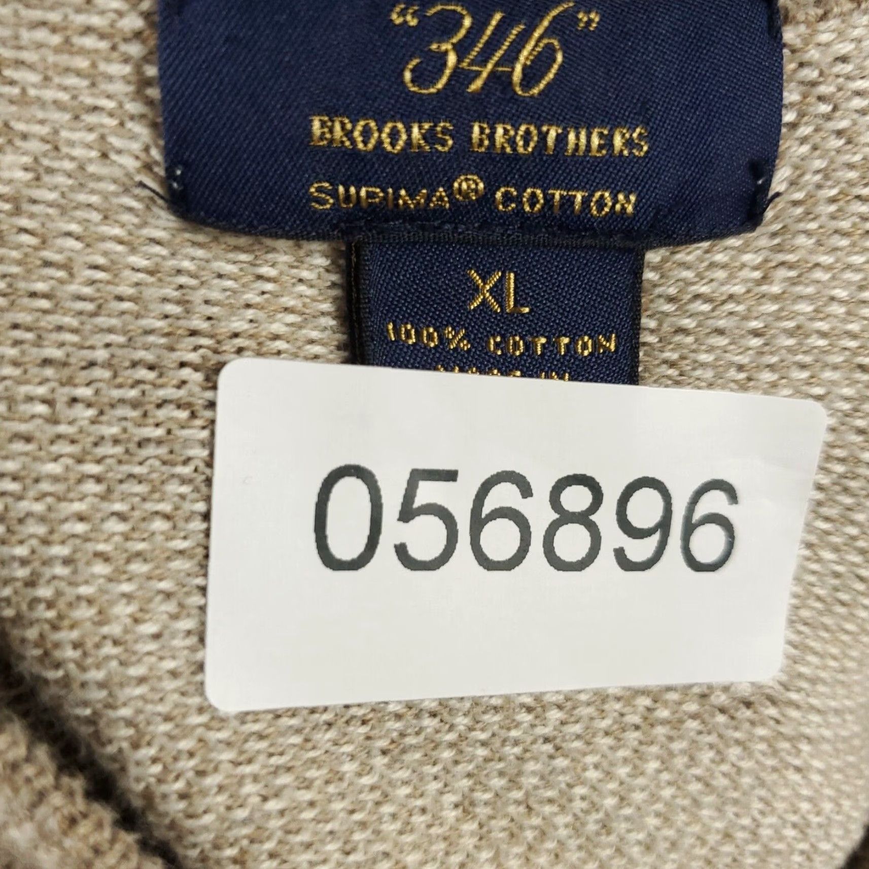 Brooks Brothers Brooks Brothers Mens Extra Large XL Cotton V Neck Beige Pullover Sweater Size US XL / EU 56 / 4 - 7 Thumbnail
