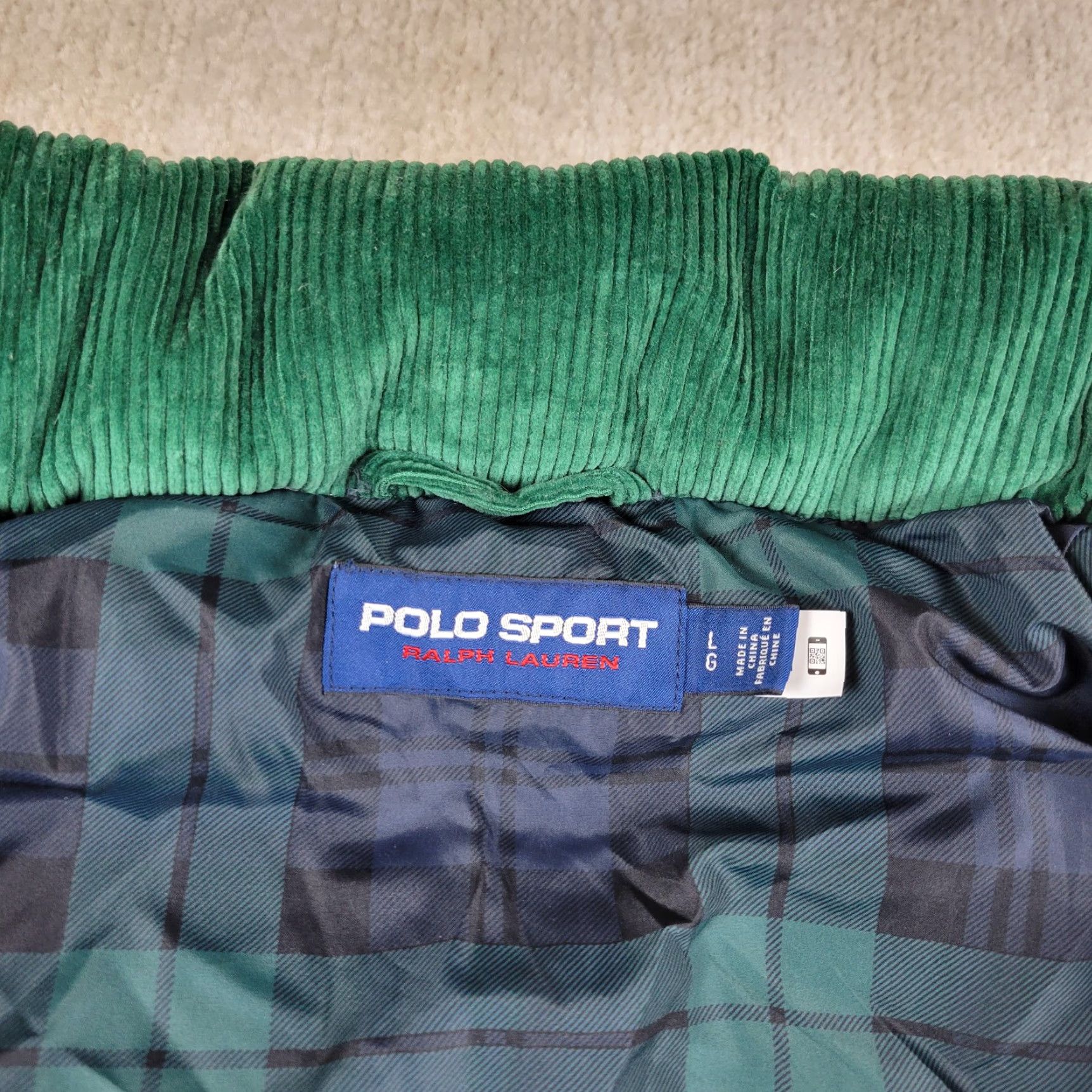 Ralph Lauren Ralph Lauren Polo Sport Down Puffer Jacket Men L Green Corduroy Full Zip 650 90s Size US L / EU 52-54 / 3 - 6 Thumbnail