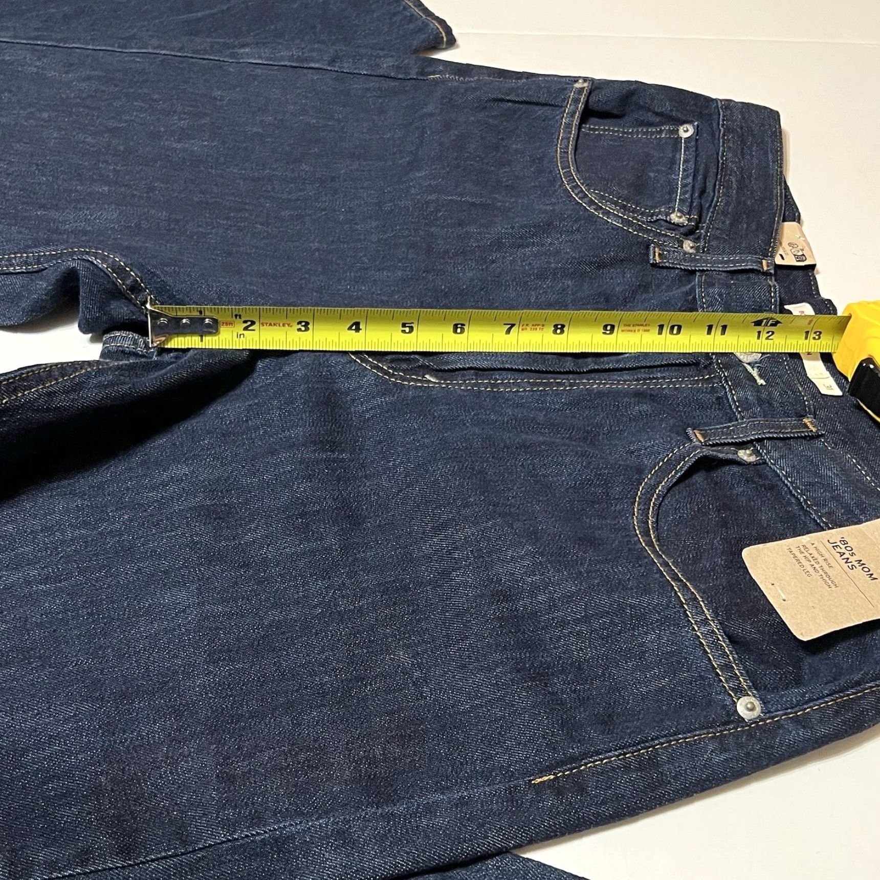 Levi's VINTAGE Levi's 80s Mom Jeans Women’s Tag 31 (33x30) Denim High Rise Tapered Dark NWT Size 24" / US 00 / IT 34 - 4 Thumbnail