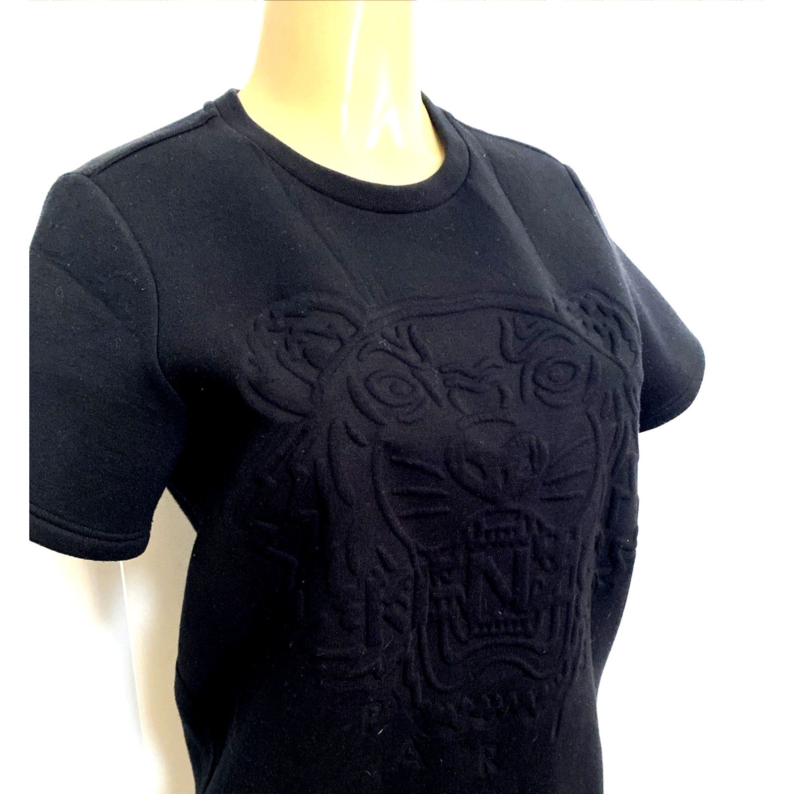 Kenzo KENZO Black Tiger Embossed Jersey Crewneck T Shirt Dress XS Size XS / US 0-2 / IT 36-38 - 6 Thumbnail