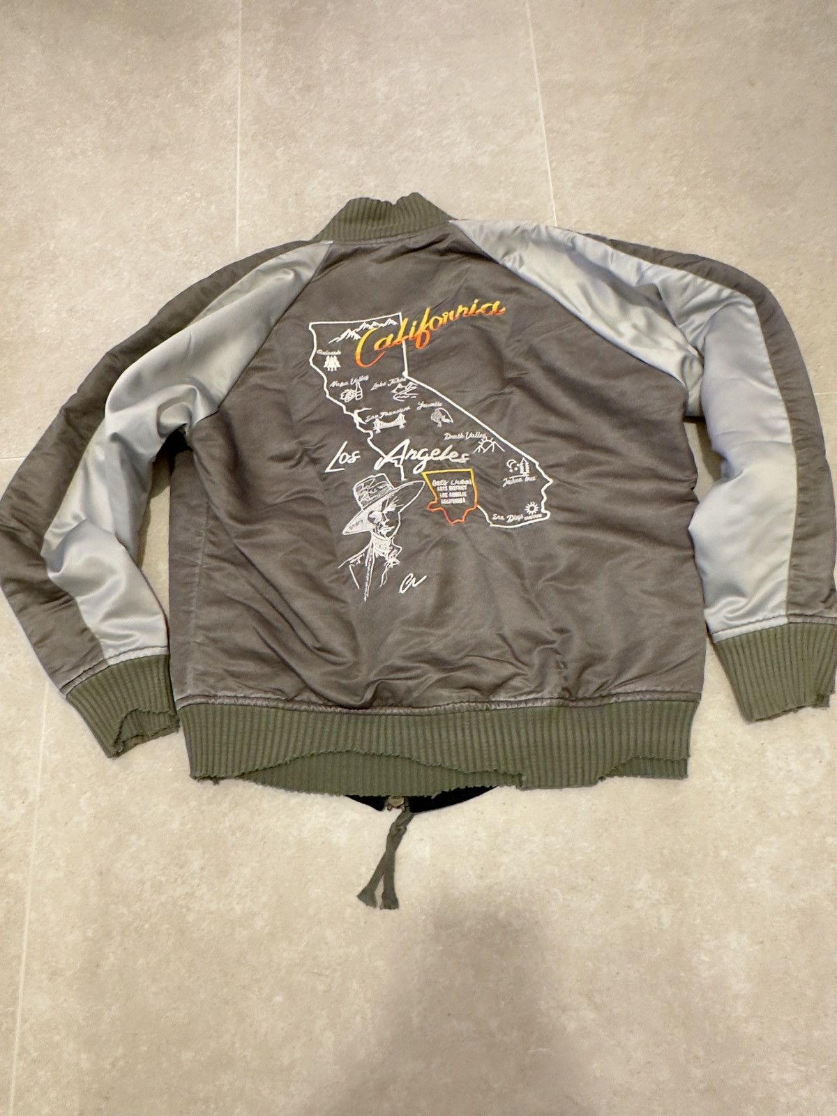 Greg Lauren Greg Lauren Washed Satin Souvenir Flight Jacket Size US M / EU 48-50 / 2 - 2 Thumbnail