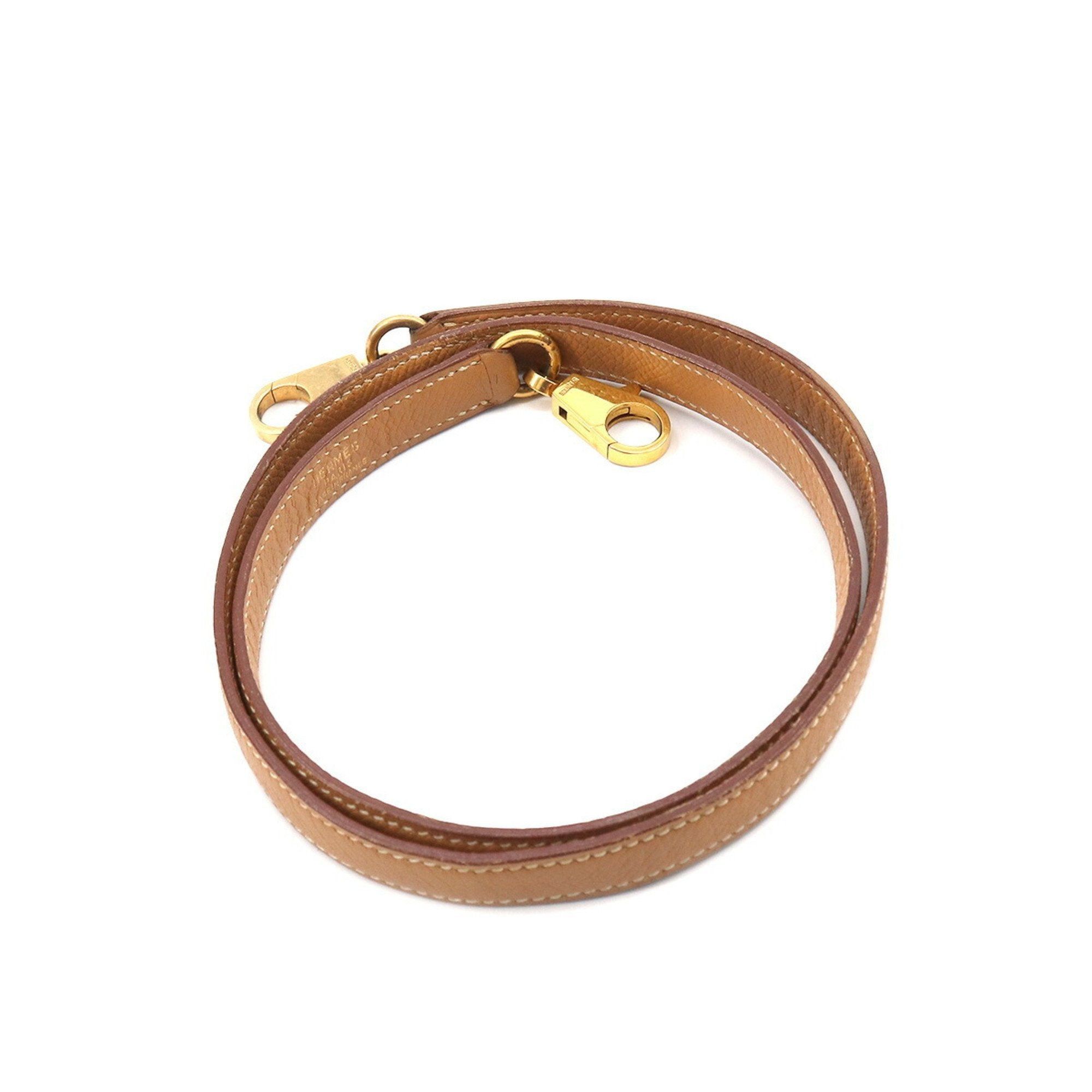 image of Hermes Kelly Bolide Shoulder Strap Kushbel Epson Natural Brown Accessory in White, Women's