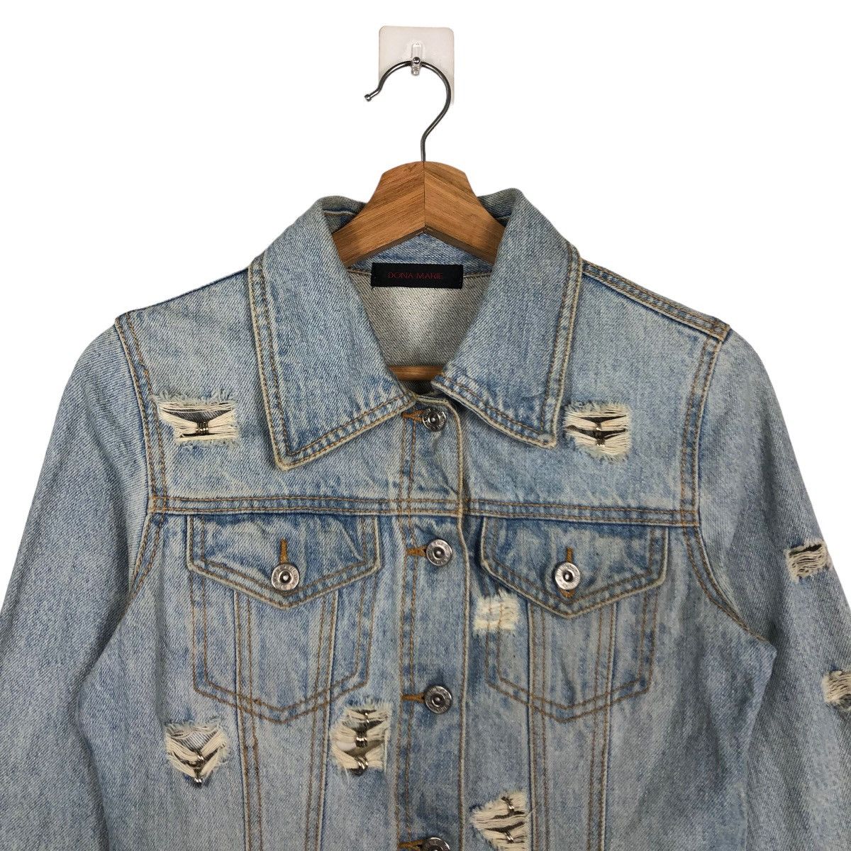 Japanese Brand 🔥Rare Biker Denim Jacket Distressed Punk Dona Marie Japan Size US M / EU 48-50 / 2 - 3 Thumbnail